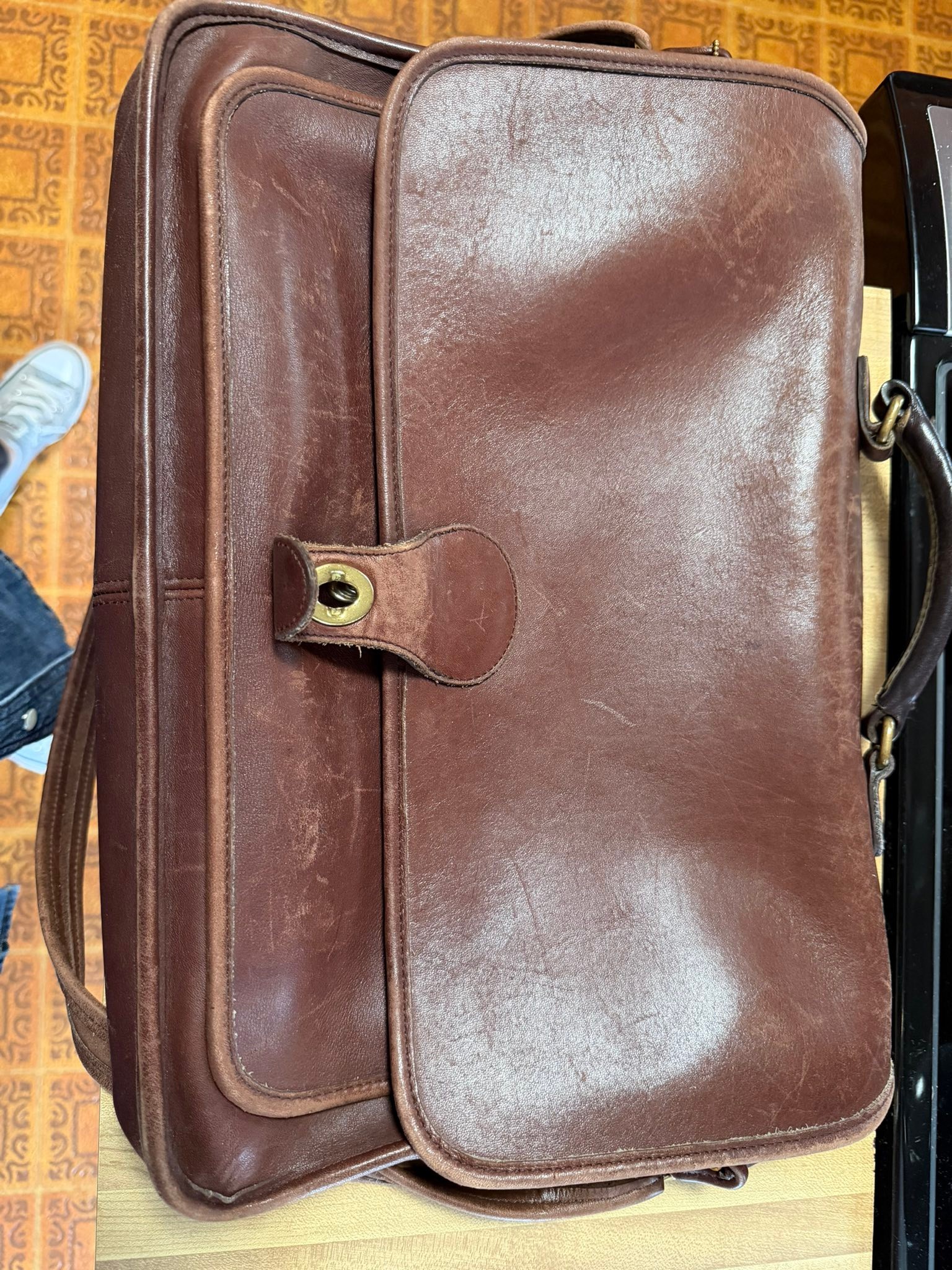 Restored 1994 Coach Metropolitan briefcase to mahogany patina