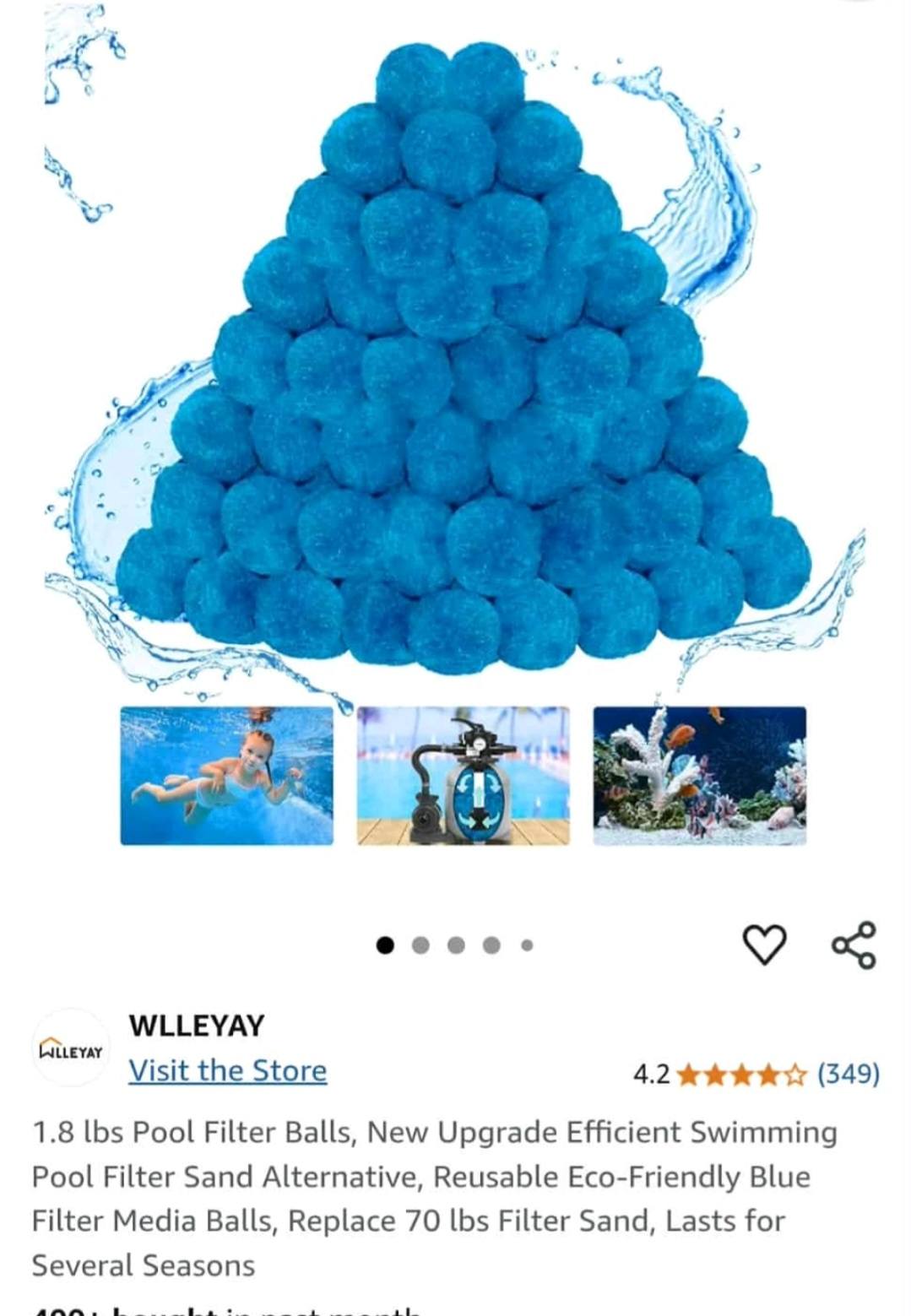 3.1 lbs Pool Filter Balls, New Upgrade Efficient Botswana