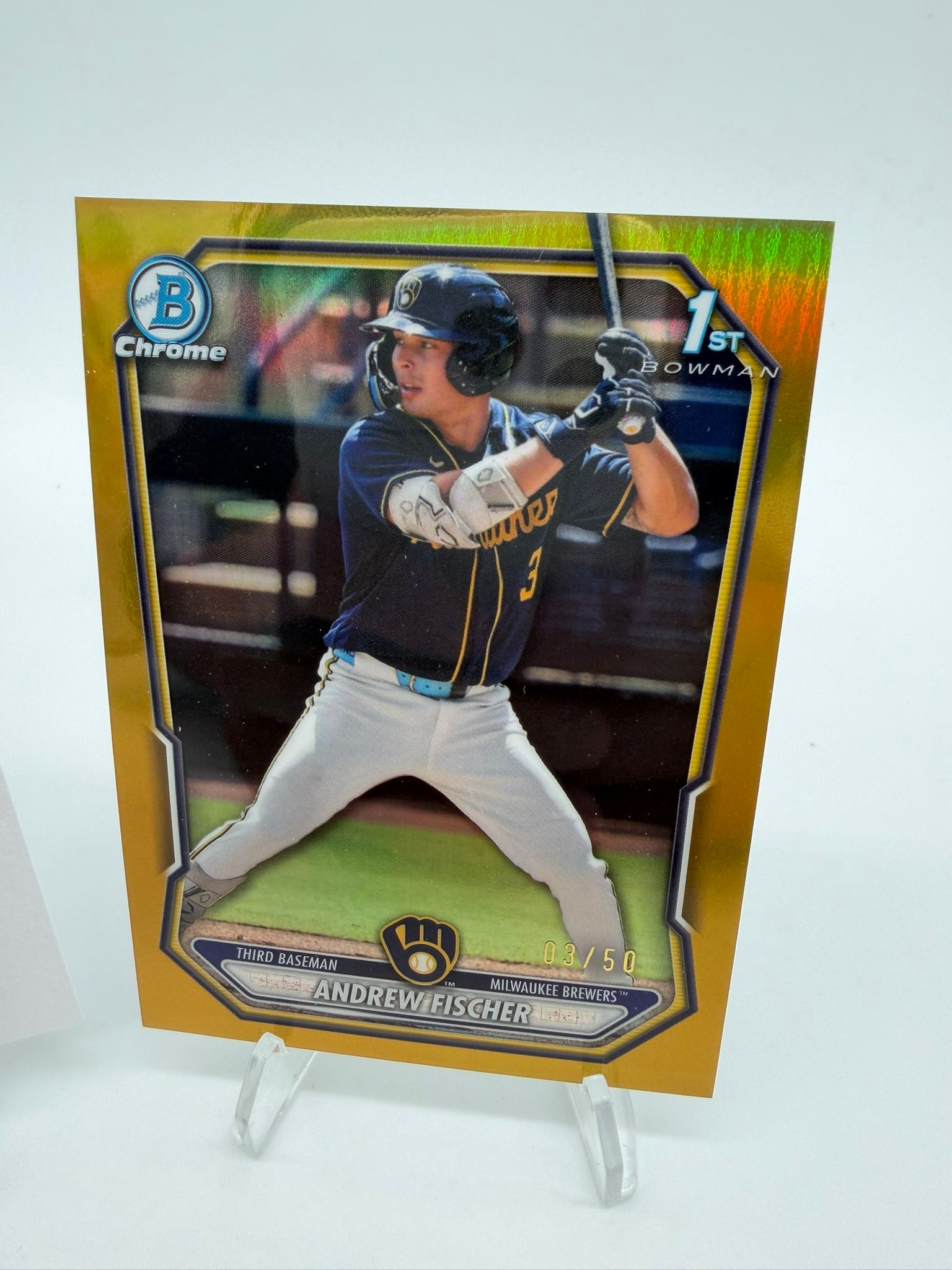 2026 Bowman Chrome Andrew Fischer true gold card