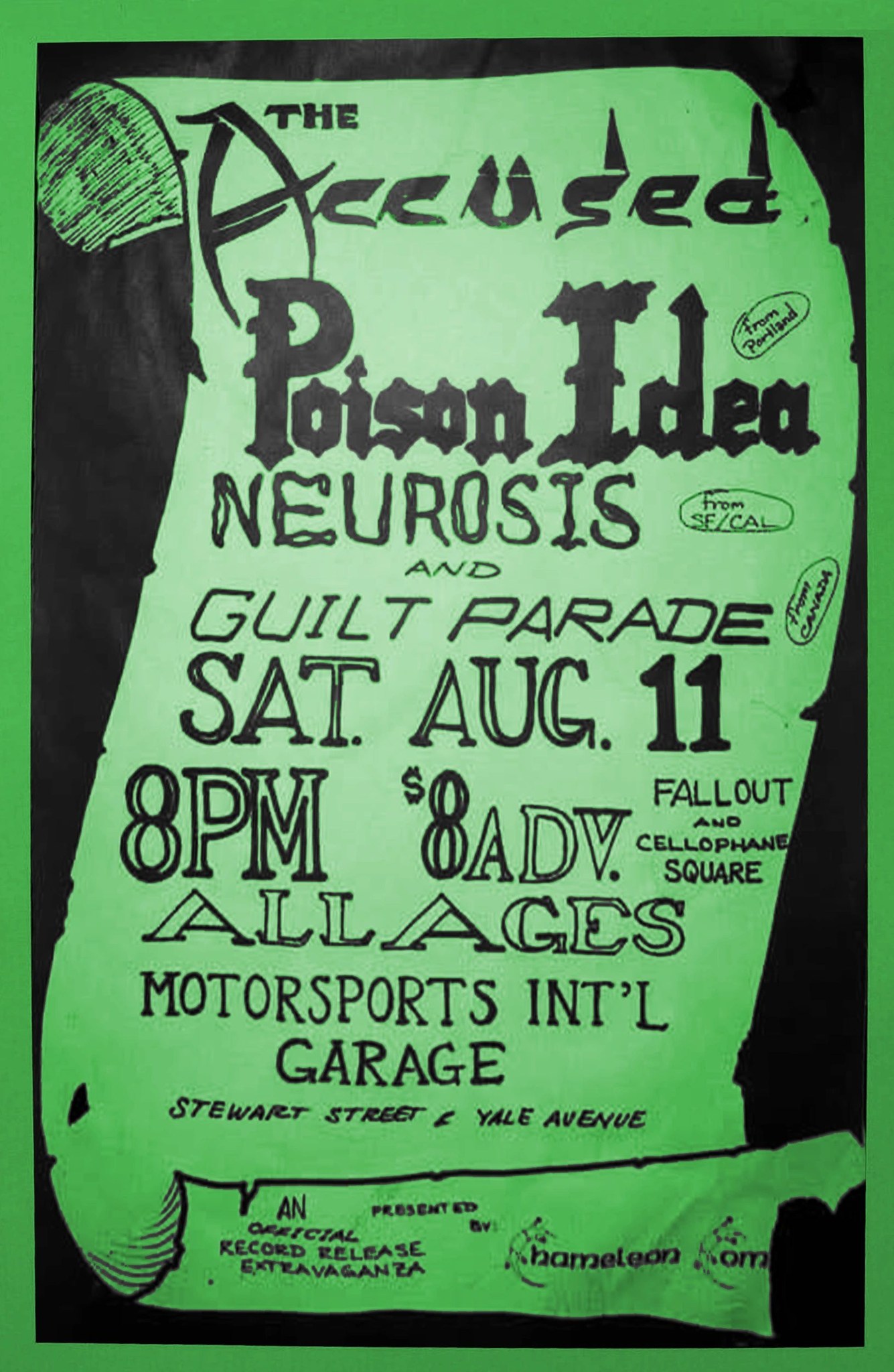 1990 Concert Poster from Motorsports International Garage in Seattle