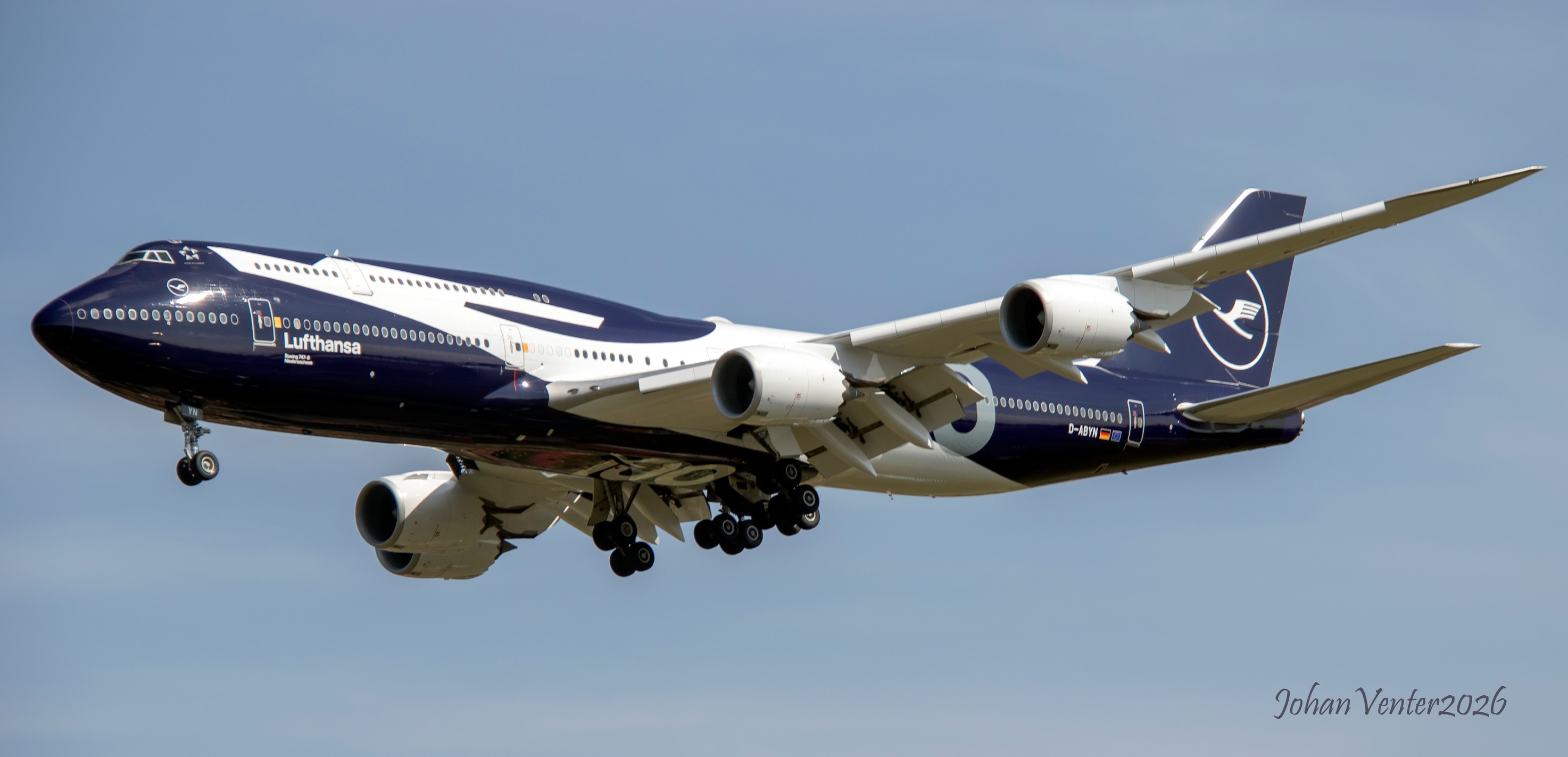 The arrival of Lufthansa's B747-800 D-ABYN in 100 years aniversary