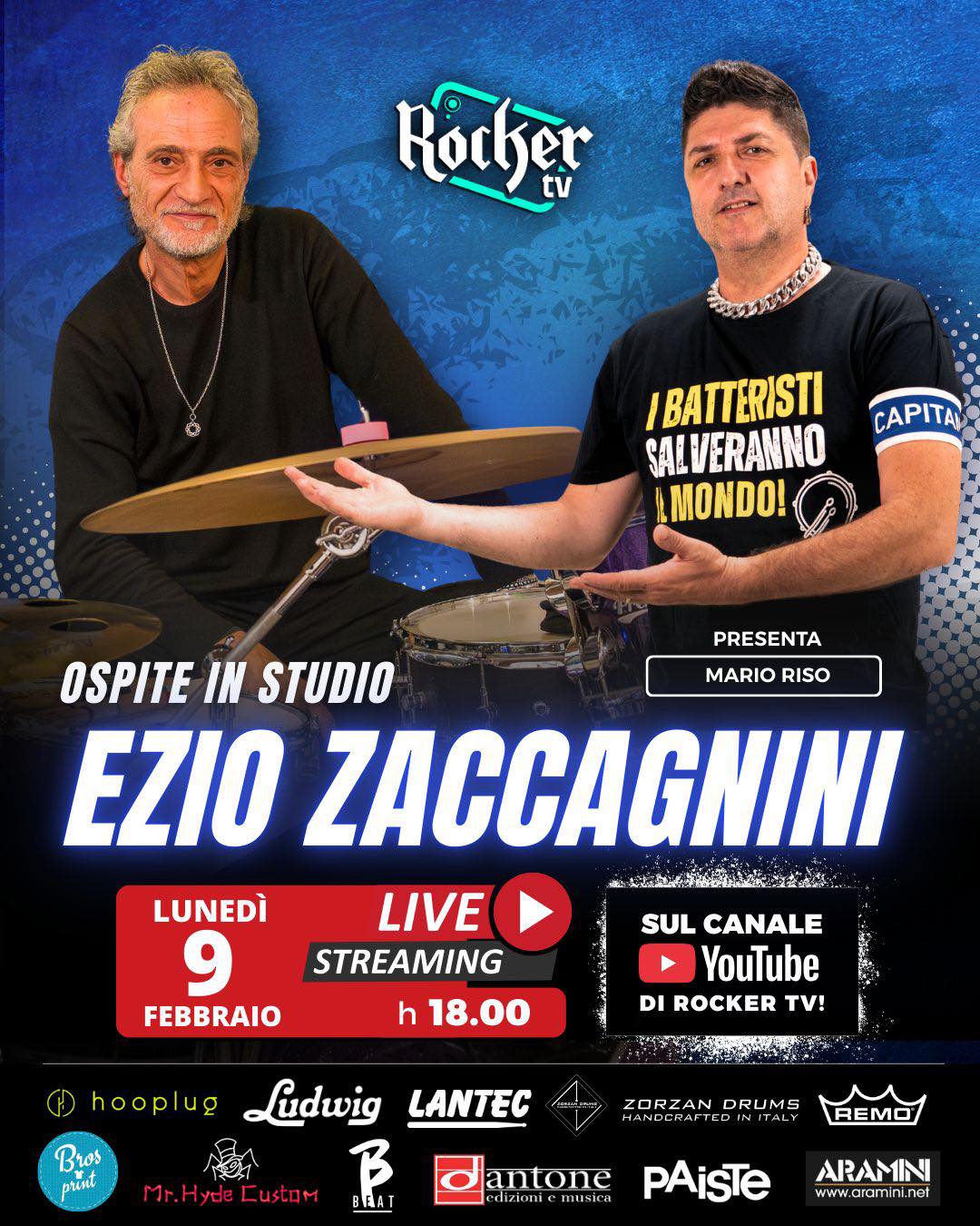 Ezio - 🥁 In DIRETTA rockers LUNEDI' 9 FEBBRAIO insieme a ROCKERT TV con ...