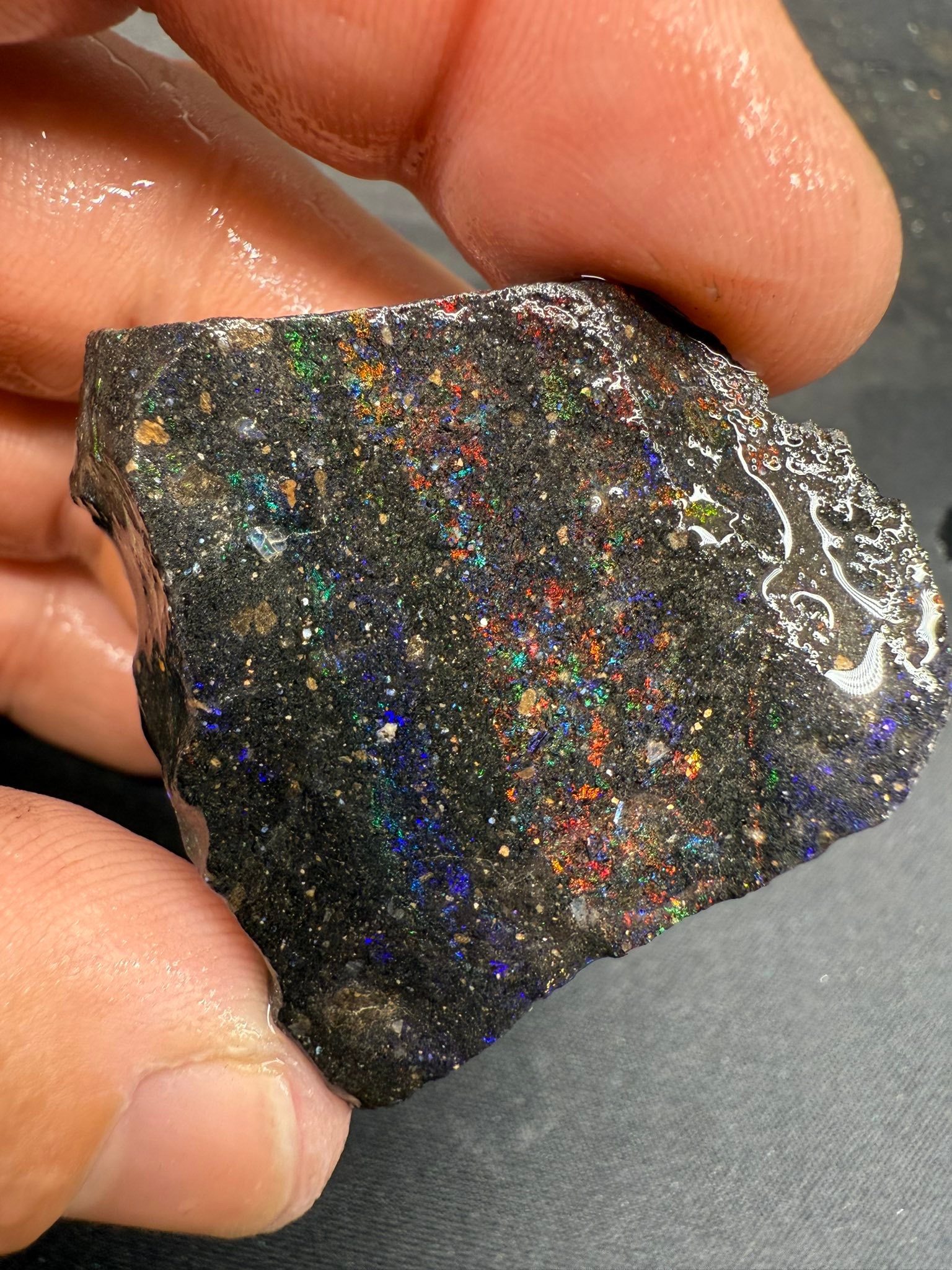 Opale Boulder Matrix Design - 28.80 Carats - Naturelle Non Traitée - Australie - Taille Polie
