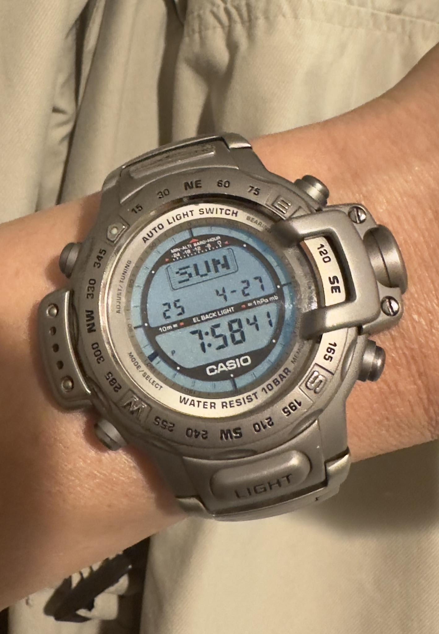 Casio titanium watch model PRT-4000