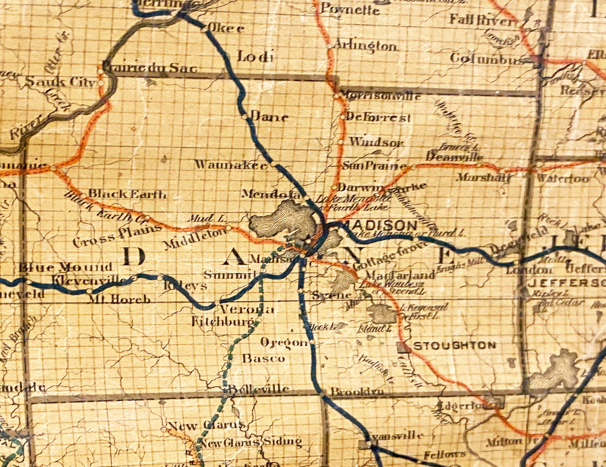 Carte Ancienne De Mondovi, Wisconsin 1896 - Reproduction Vintage Sur Toile Ou Papier