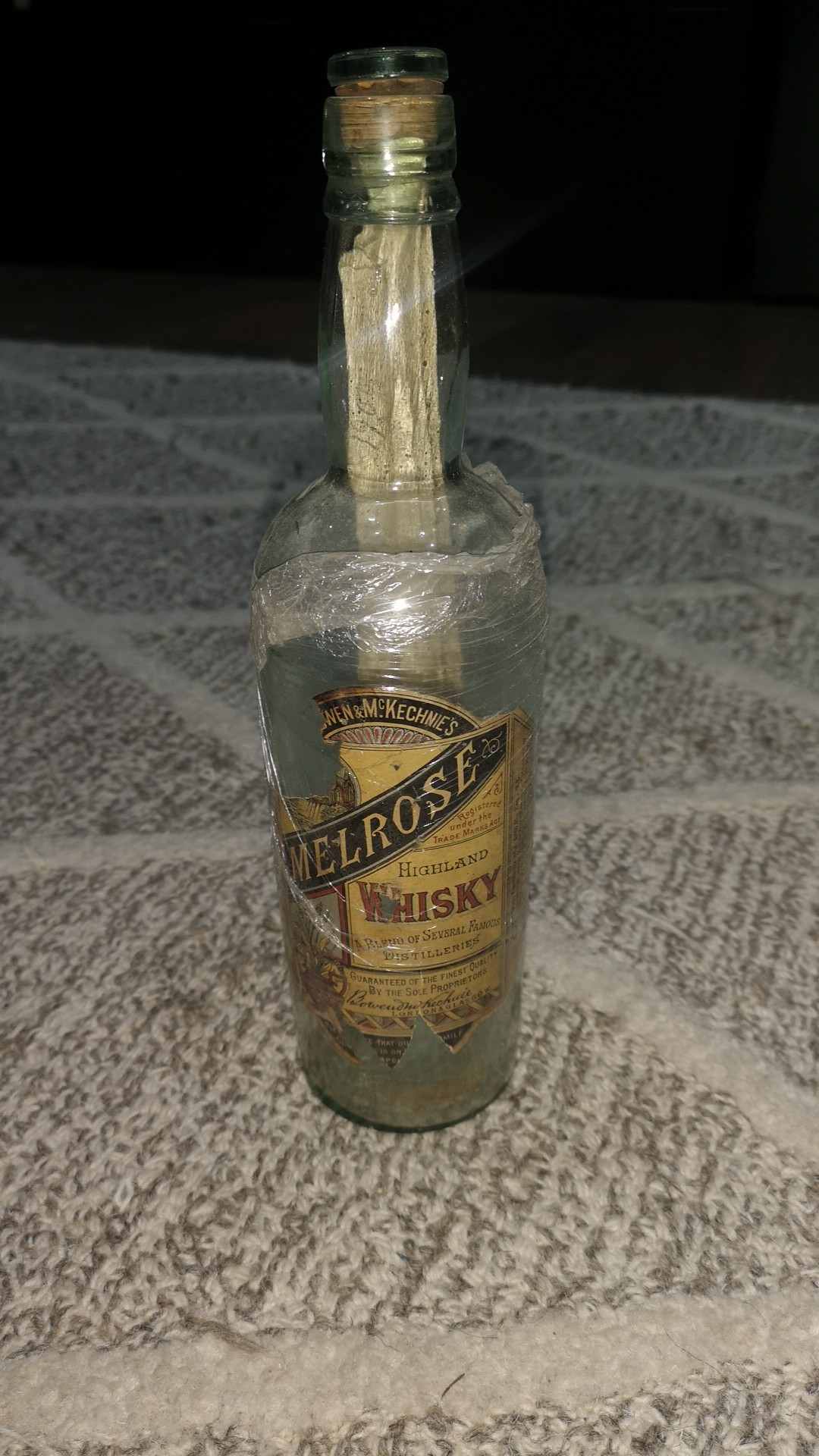 Bing Crosby signed whiskey bottle from 1959