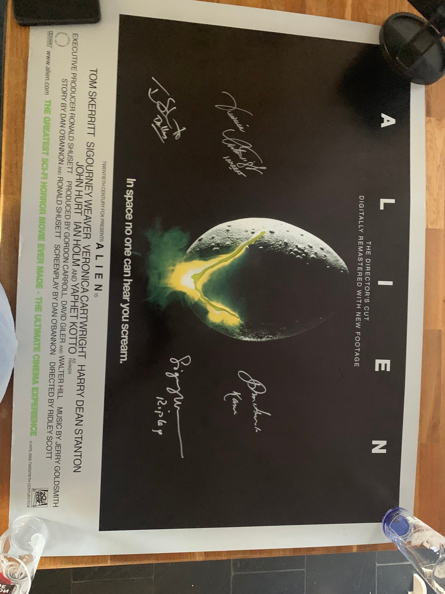 Sigourney Weaver signed Alien posters received