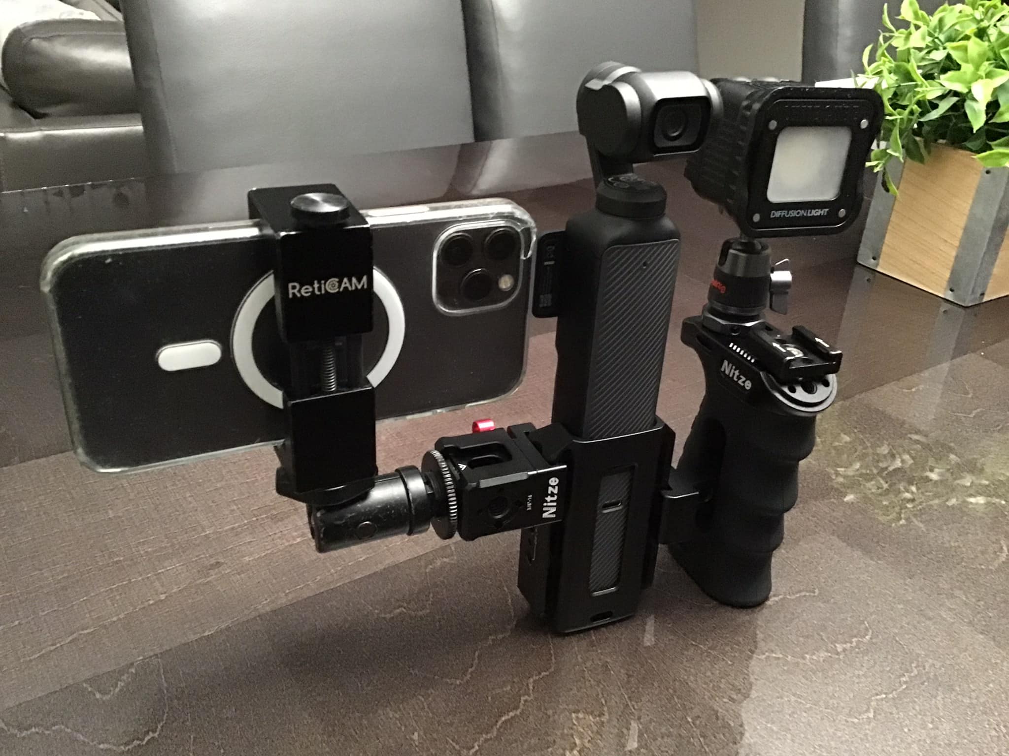 Expansion Adapter Mount Compatible With DJI Osmo Pocket 3, Extended Mounting Bracket Frame With Cold Shoe Mount/ 1/4