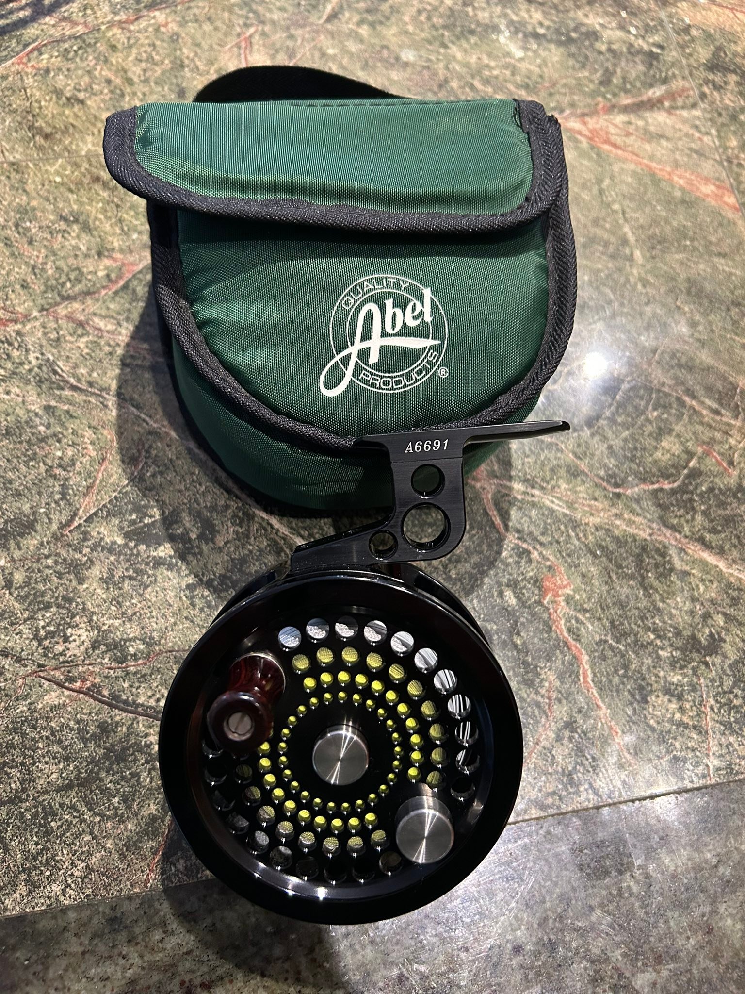 abel super 3n fly reel Used Black Left Hand Retrieve Only USED Abel Super 7/8 QC