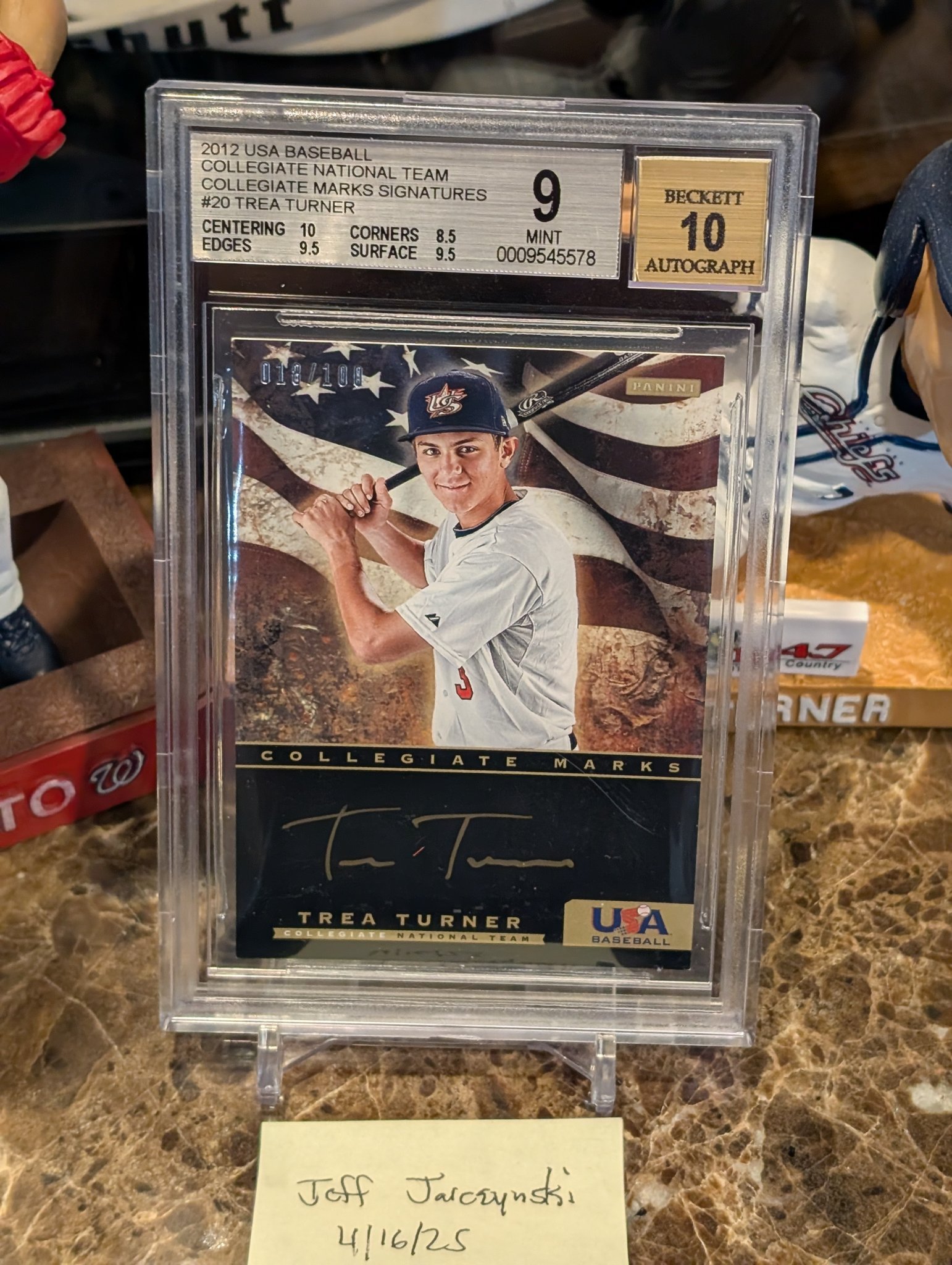 Son pulls rare Trea Turner autograph card