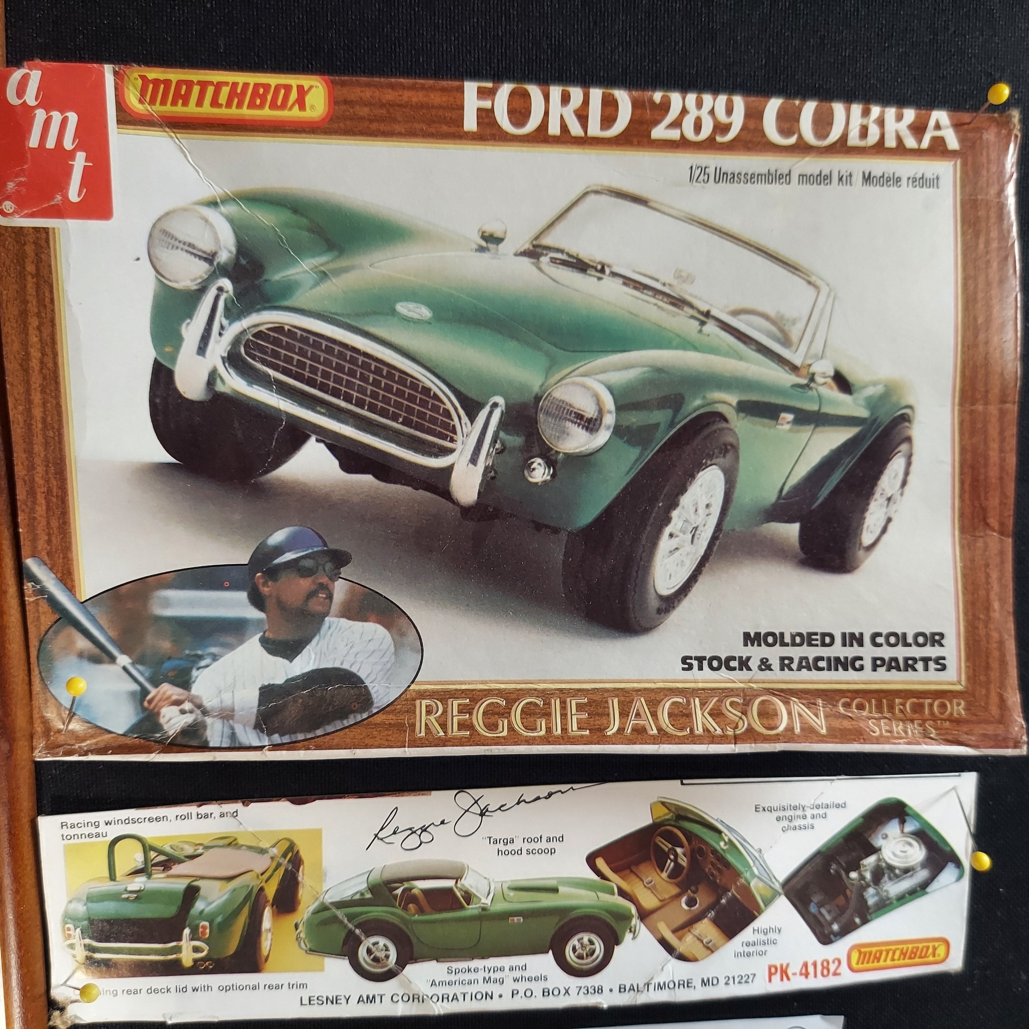 Tamiya 64 Ford 289 Cobra roadster model in orange candy