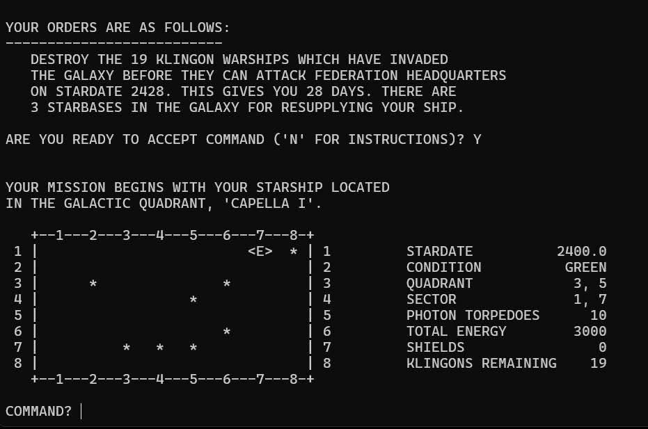 Priorities. First played (BASIC version) in 1976 on time-share CDC