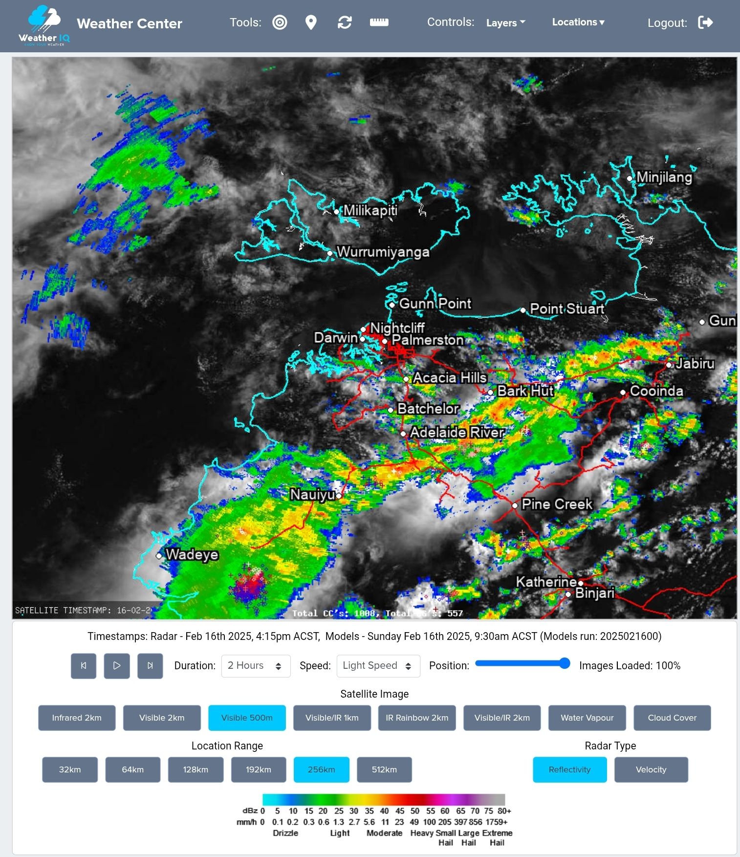 Weather IQ - A very active line of storms moving up from...