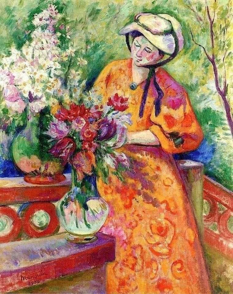 La dame aux fleurs Tableau de Henri Manguin en 1906 Peintre