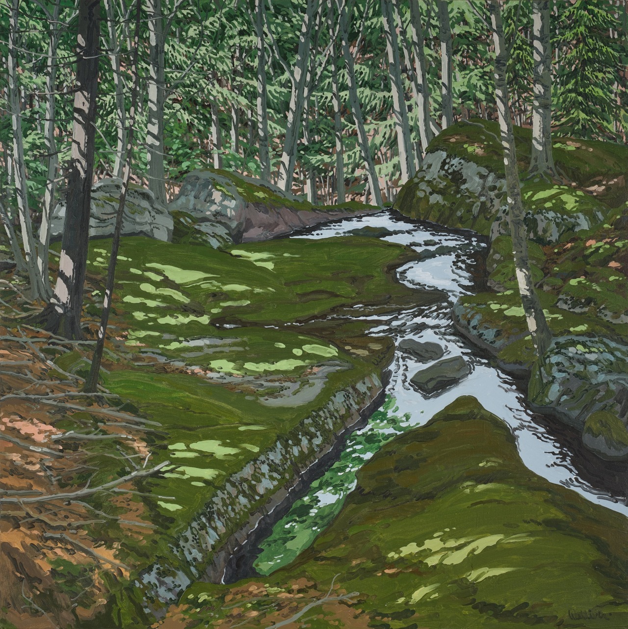 Neil Welliver (American, 1929-2005), Stump #95/100, 2000. Woodcut.
