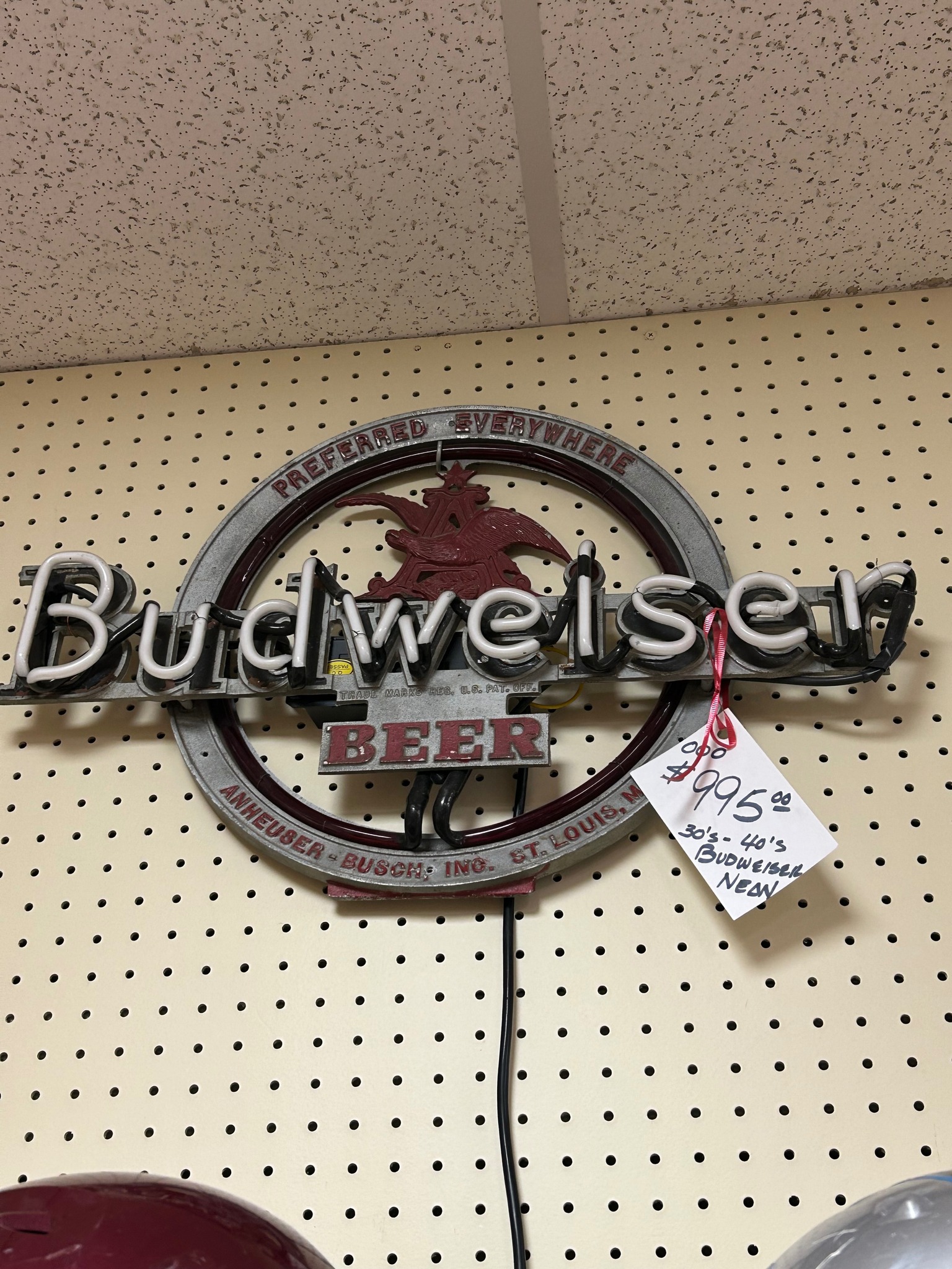 USA - US olympic Team 1984 Olympics - Budweiser Beer electric sign