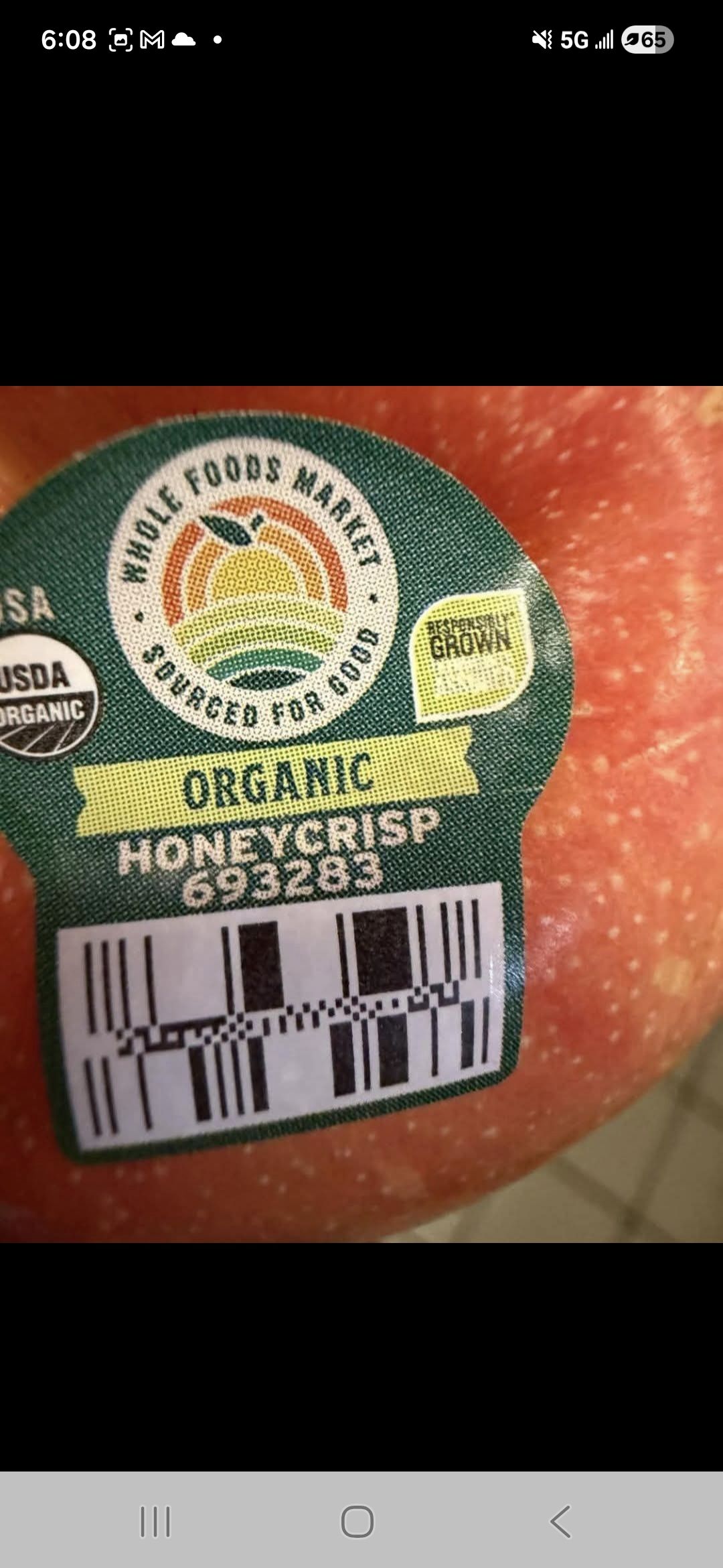 Is a fruit organic if it starts with a 6 and not a 9?