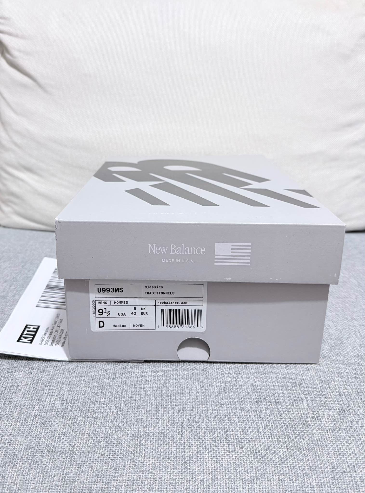 KITH x New Balance Made in USA U993MS 993 - Size US 9.5 (EUR 43 