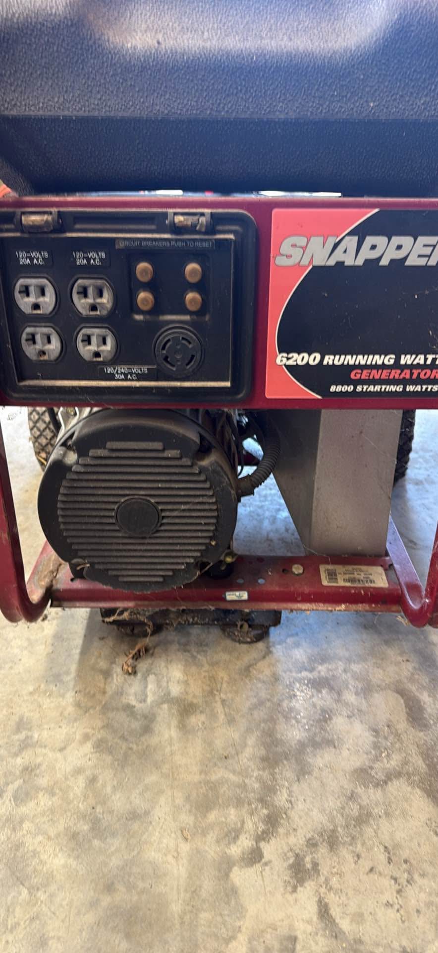 Jenks Online Garage Sale | Snapper electric start generator 6200 ...