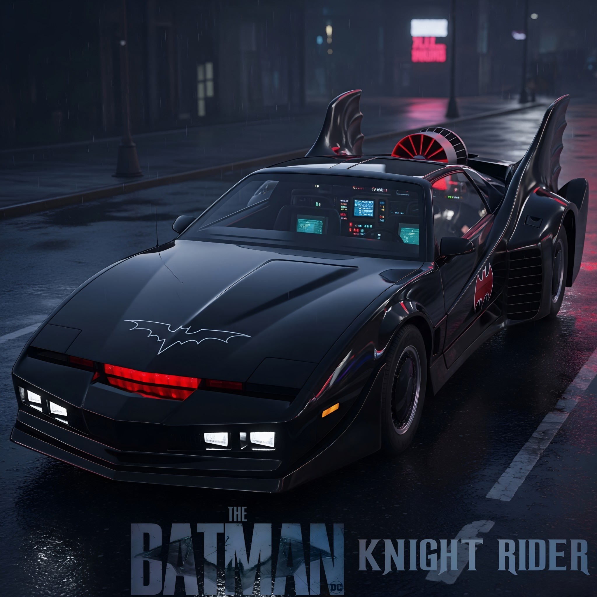 AI automotive art | Knight rider batmobile | Facebook