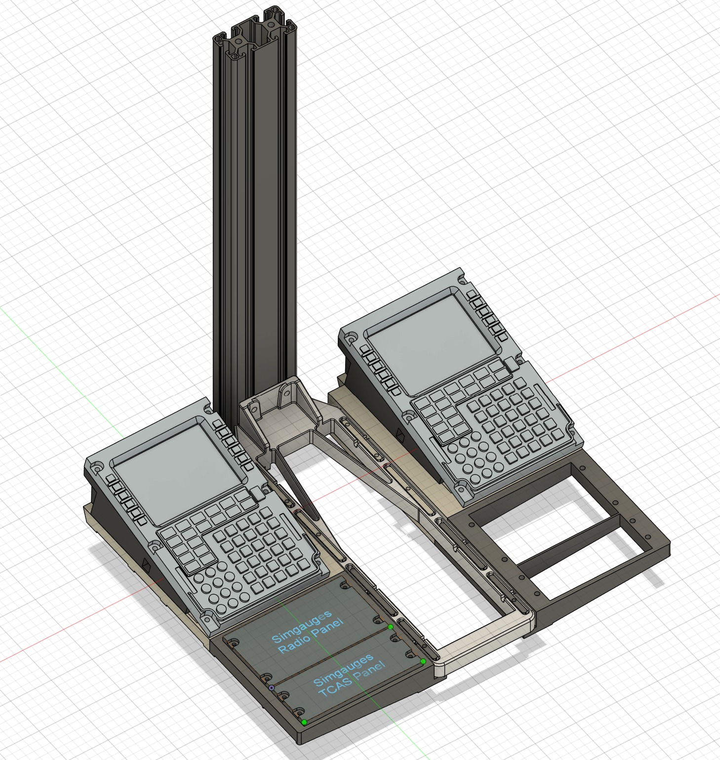 Throttle desk mount 5 with URSA32, MCDU, ECAM and simgauges panel