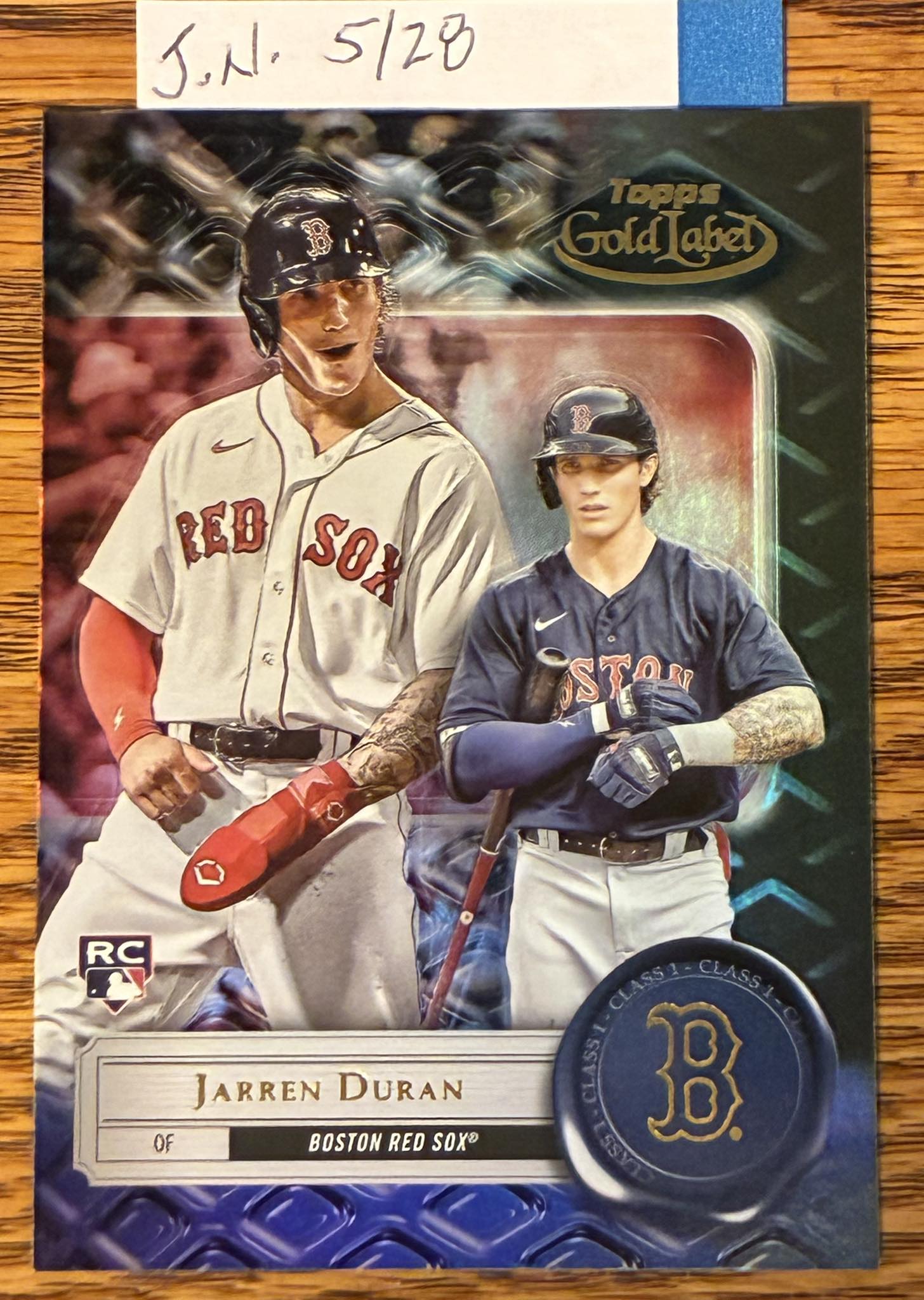 2022 Topps Gold Label Jarren Duran rookie card auction