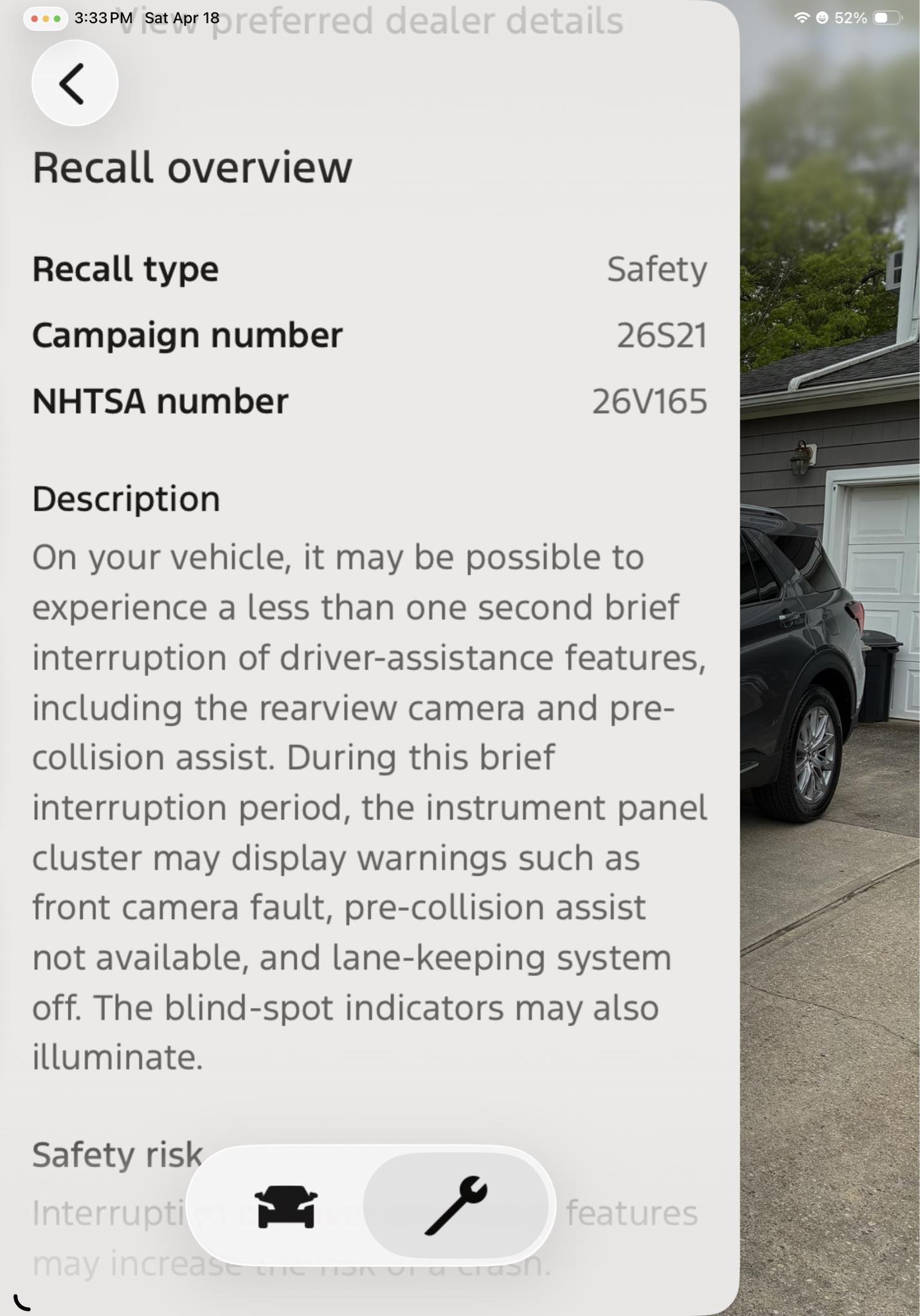 2025 Ford Explorer safety recall for image sensor issue