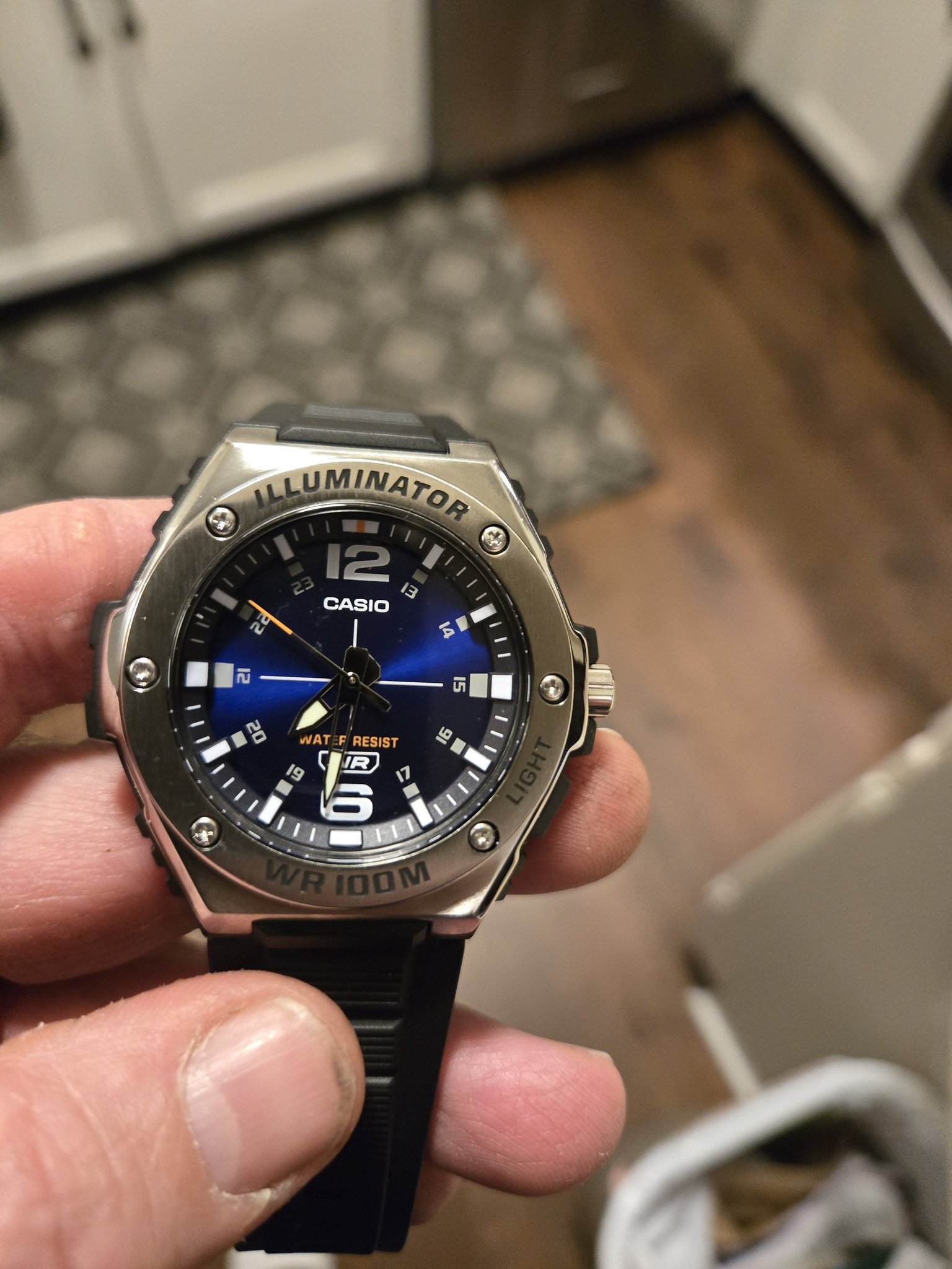 Casio MTP-SW320 watch with aftermarket band