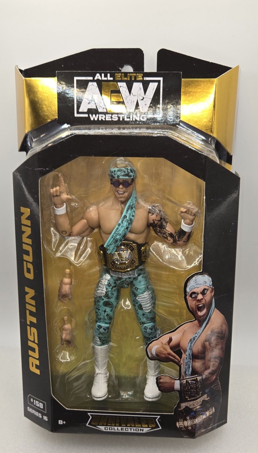NEW IN BOX! The AEW Unrivaled Series 16 Austin Gunn #158 action