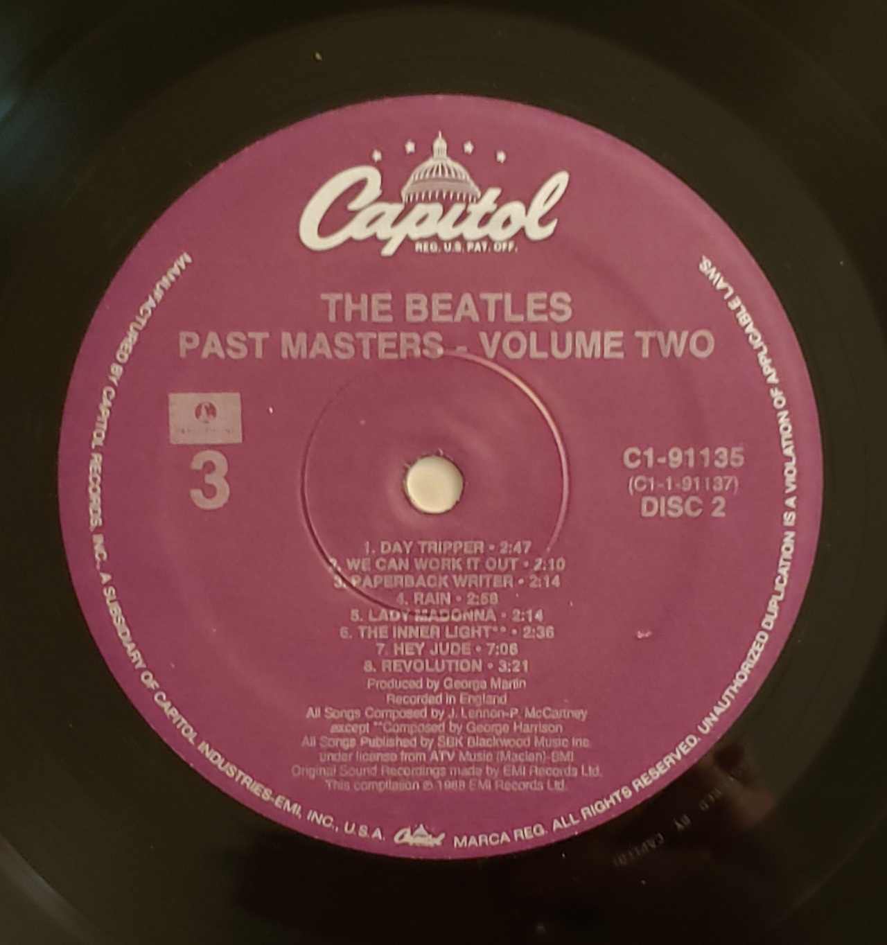 37th Anniversary! Past Masters: Volume One & Two (LP