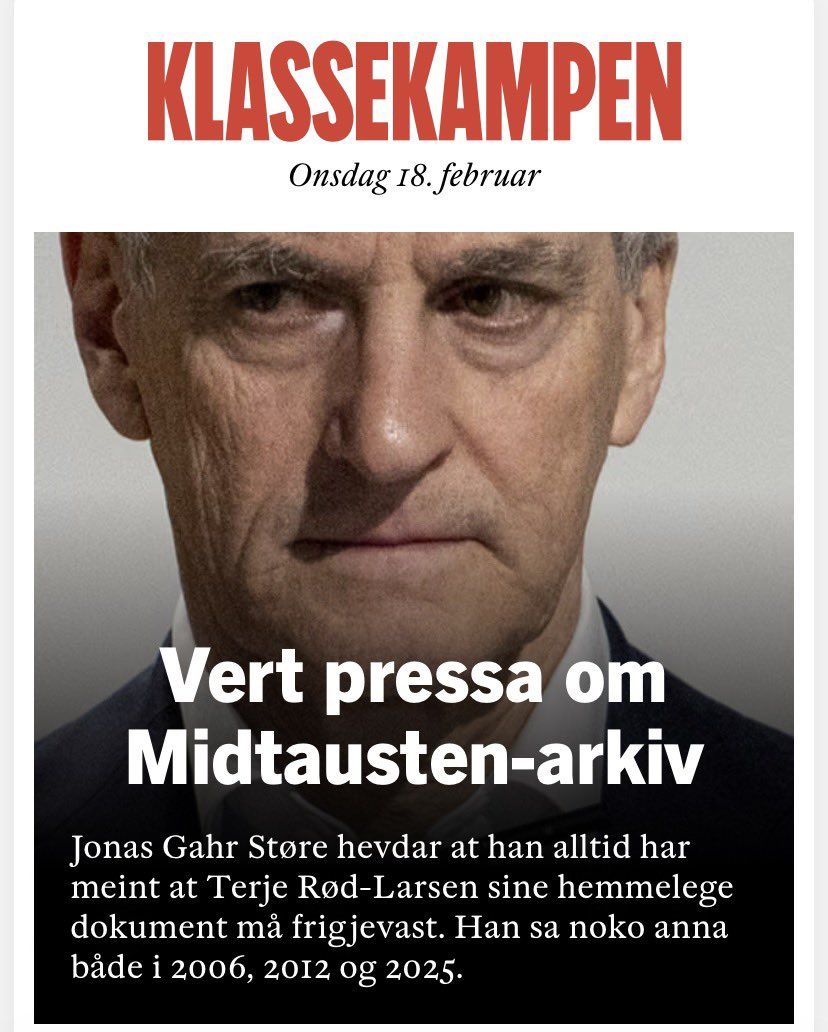 Strid om manglende Oslo-dokumenter og Støres rolle | Facebook