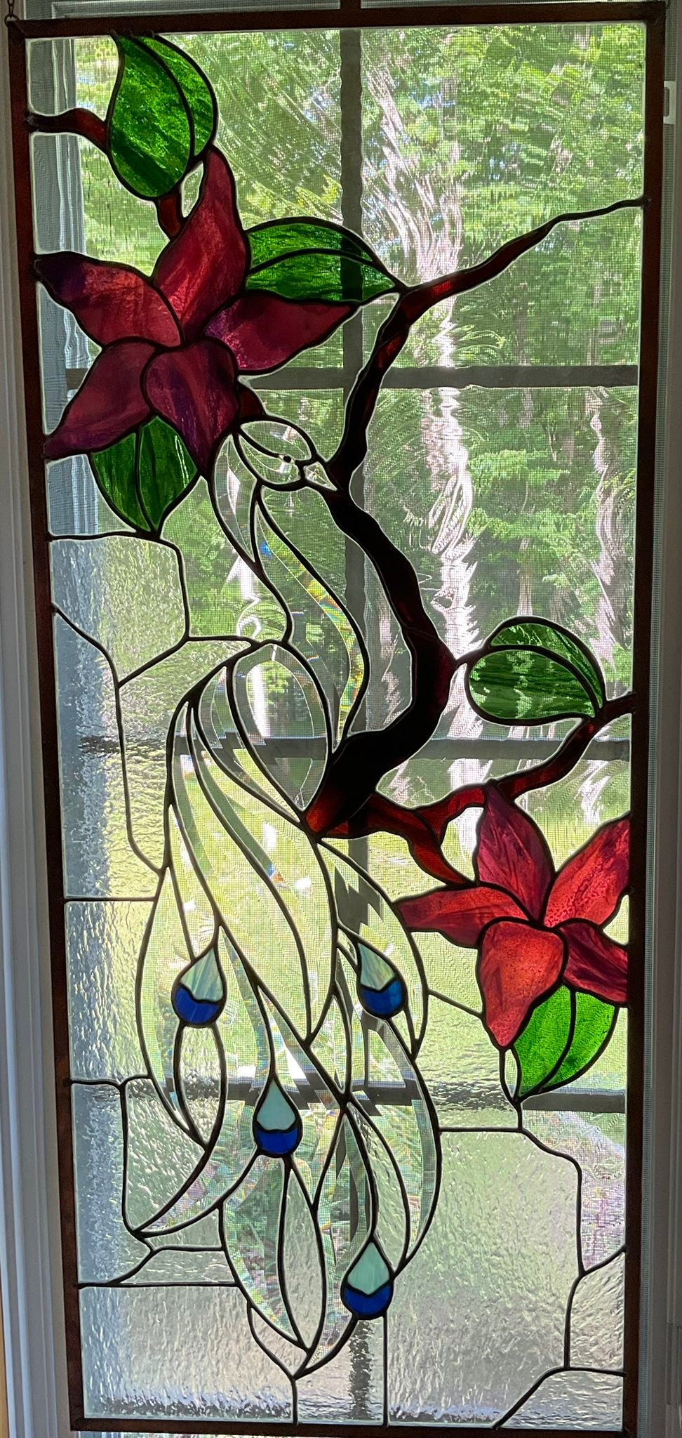 Aazon.co: 10 x 36 Stunning All Clear Stained Glass Beveled Window Panel
