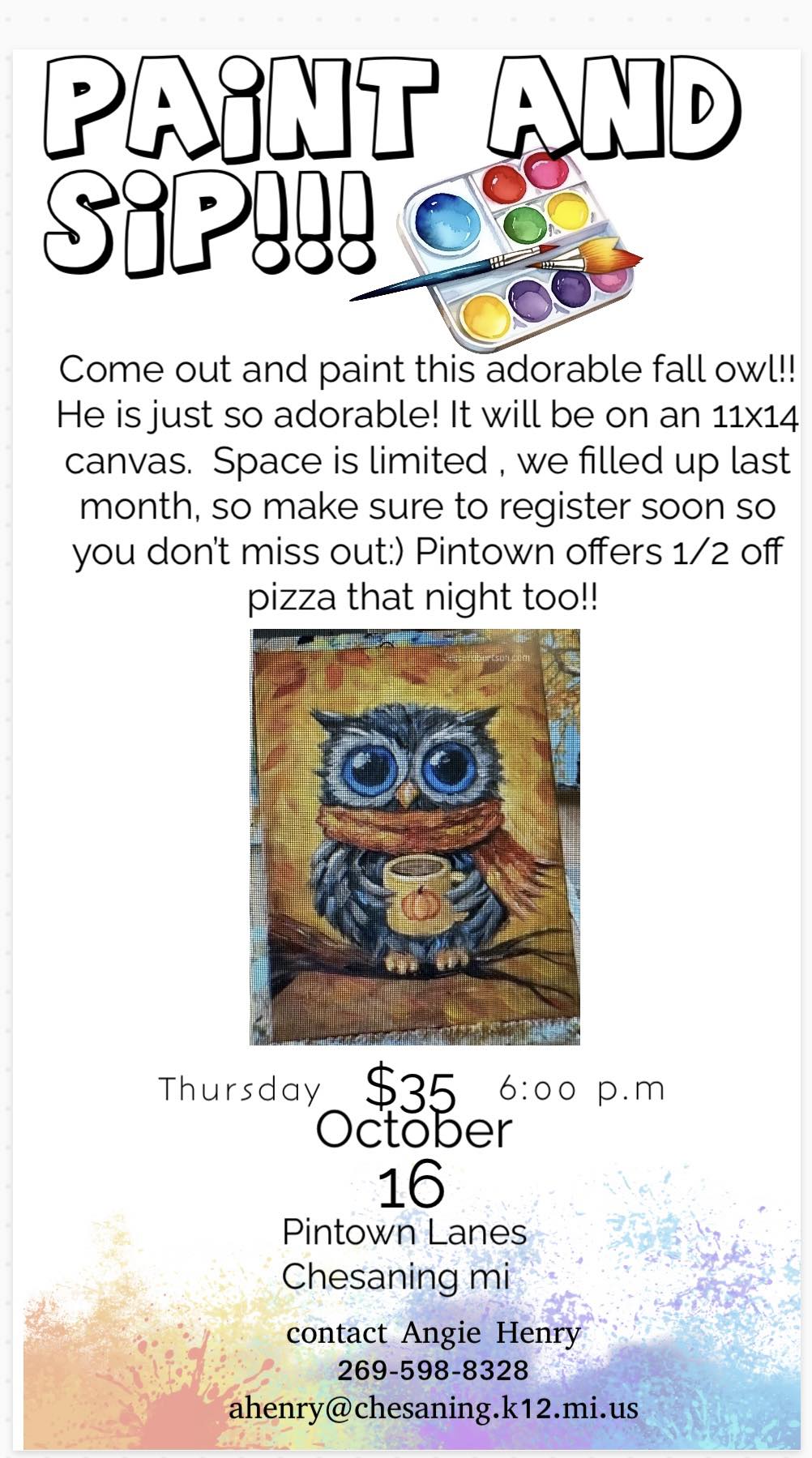 October event almost fully booked for owl painting