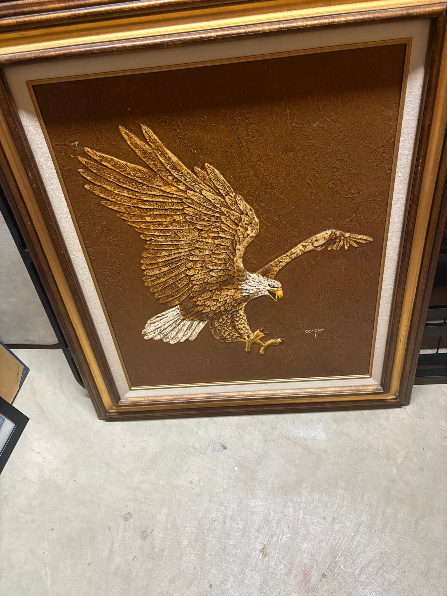 油絵 Wayne Cooper ネイティブアメリカン 西部画 額装 アンティーク