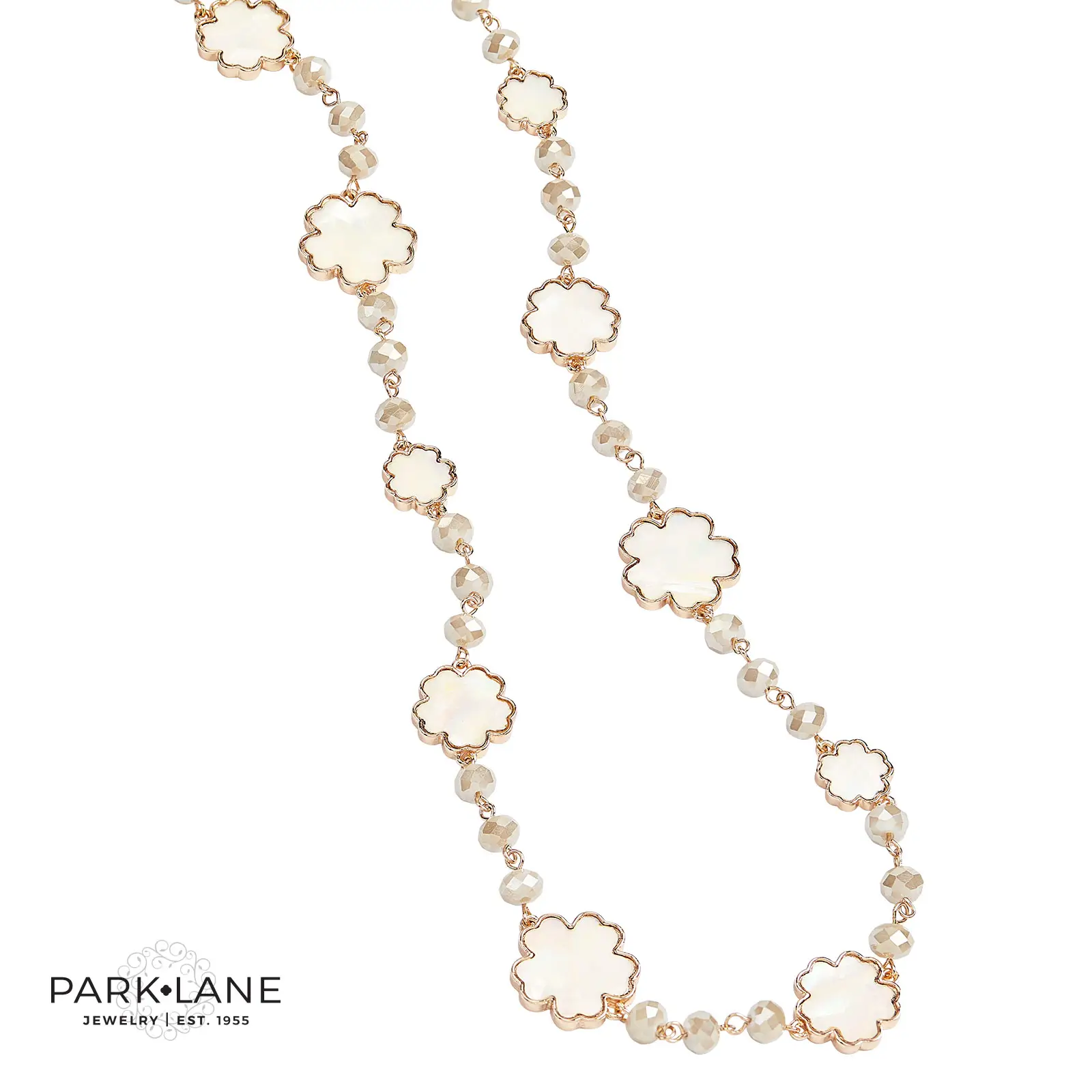 Cloud necklace with mother-of-pearl charms