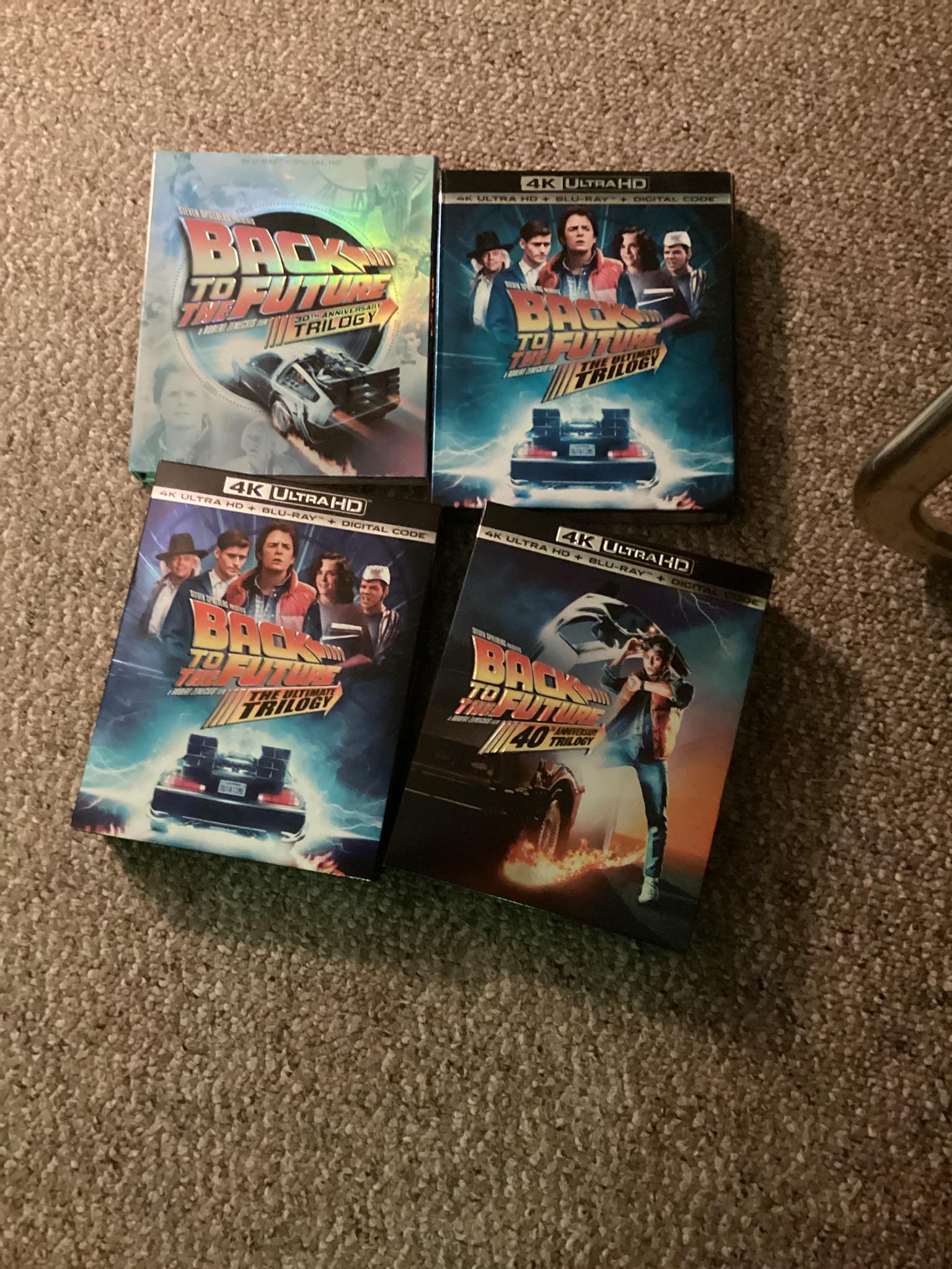 My collection of copies of the Back to the Future trilogy.
