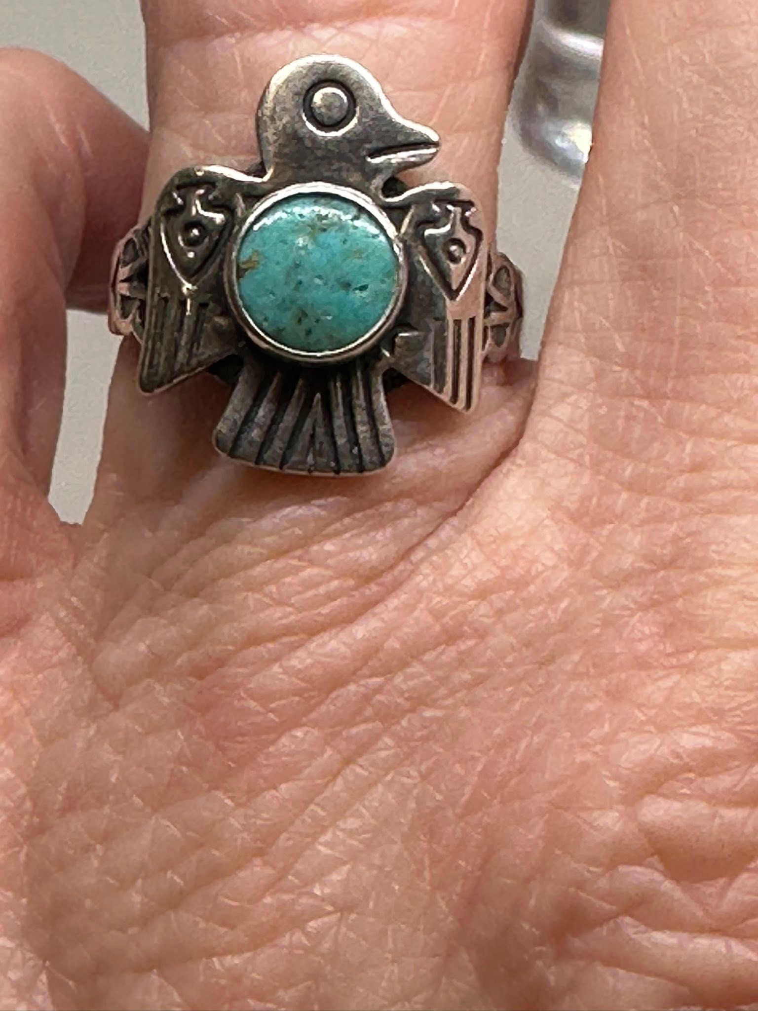 $55 Vintage Navajo Bell Trading Post Sterling Silver Thunderbird 