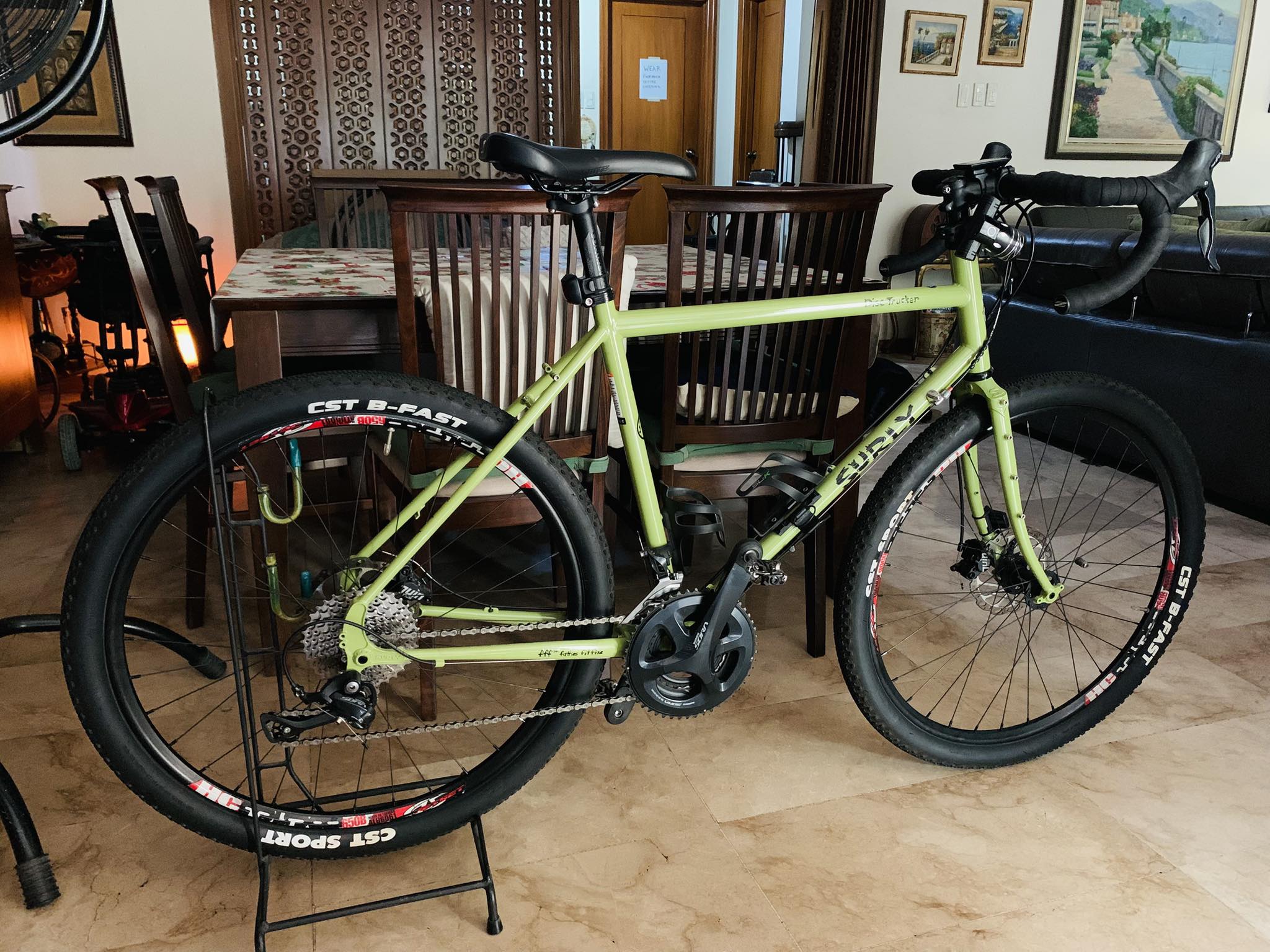 SURLY DISC TRUCKER FRAMESET 46cm - BLACK 46cm ST x 51.5cm TT