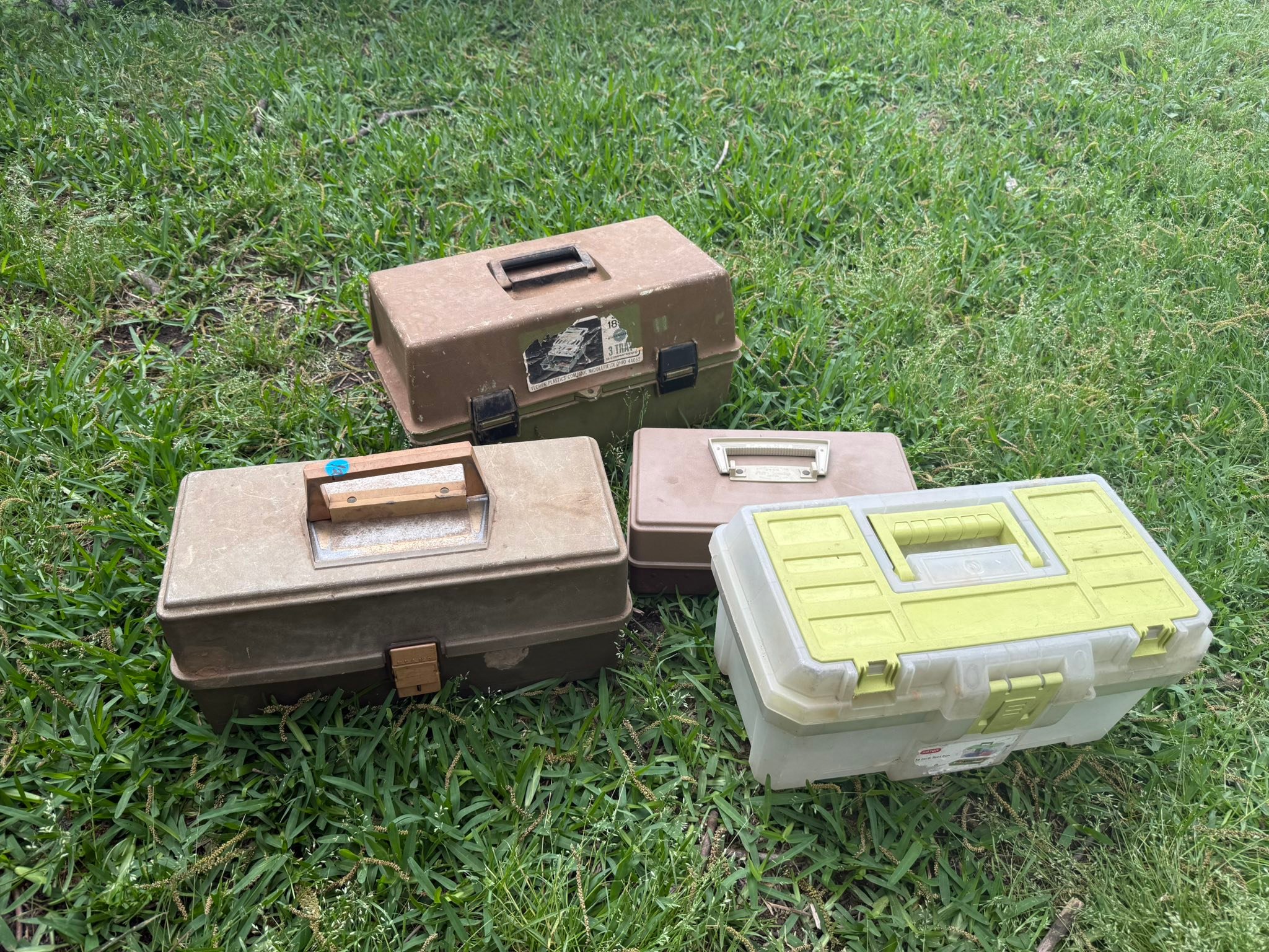 full old tackle boxes for sale Vintage Fishing Box Metal Rusty Exterior Sporting Goods Home Ca – TheFlyingHostess Vintage Tackle Boxes with assorted