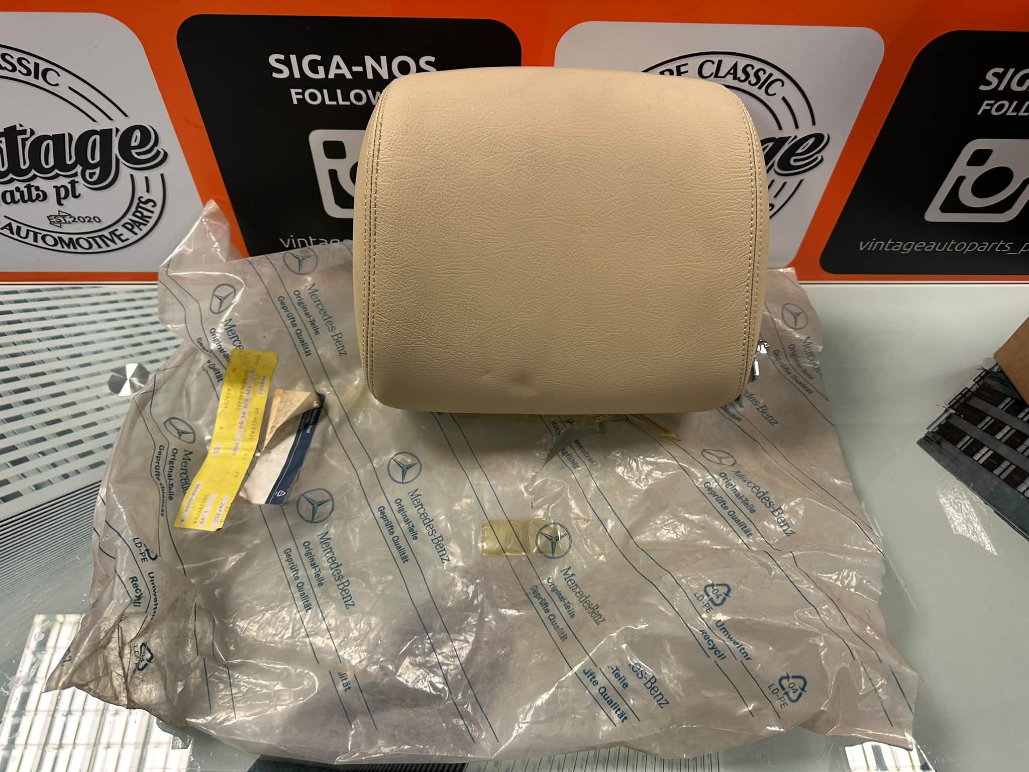 Mercedes R129 Left Headrest - Beige - New Old Stock - A1299700750