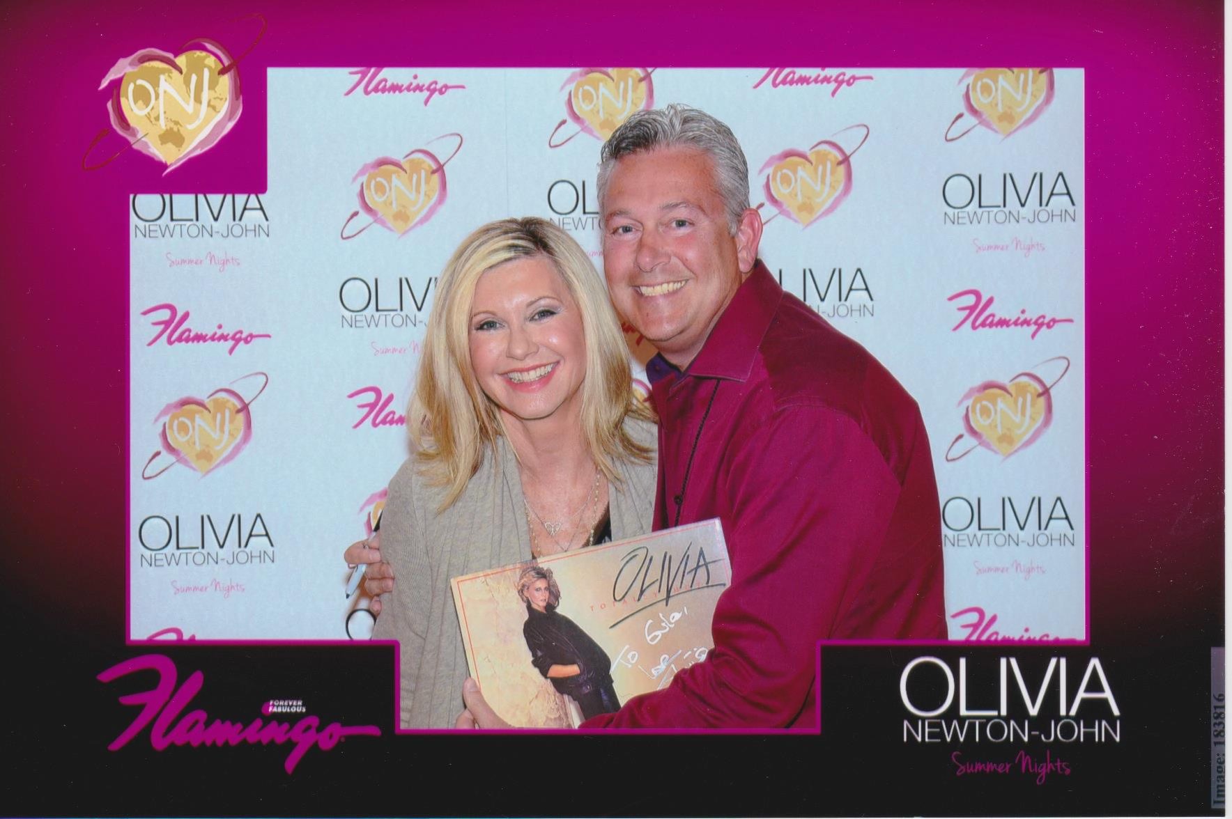 Olivia Newton-John signs fan's physical album