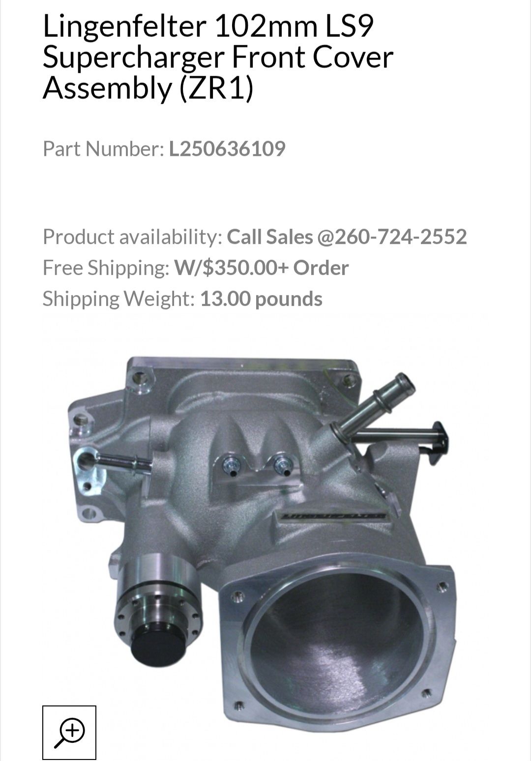 Where to find a new LPE supercharger snout for C6 ZR1