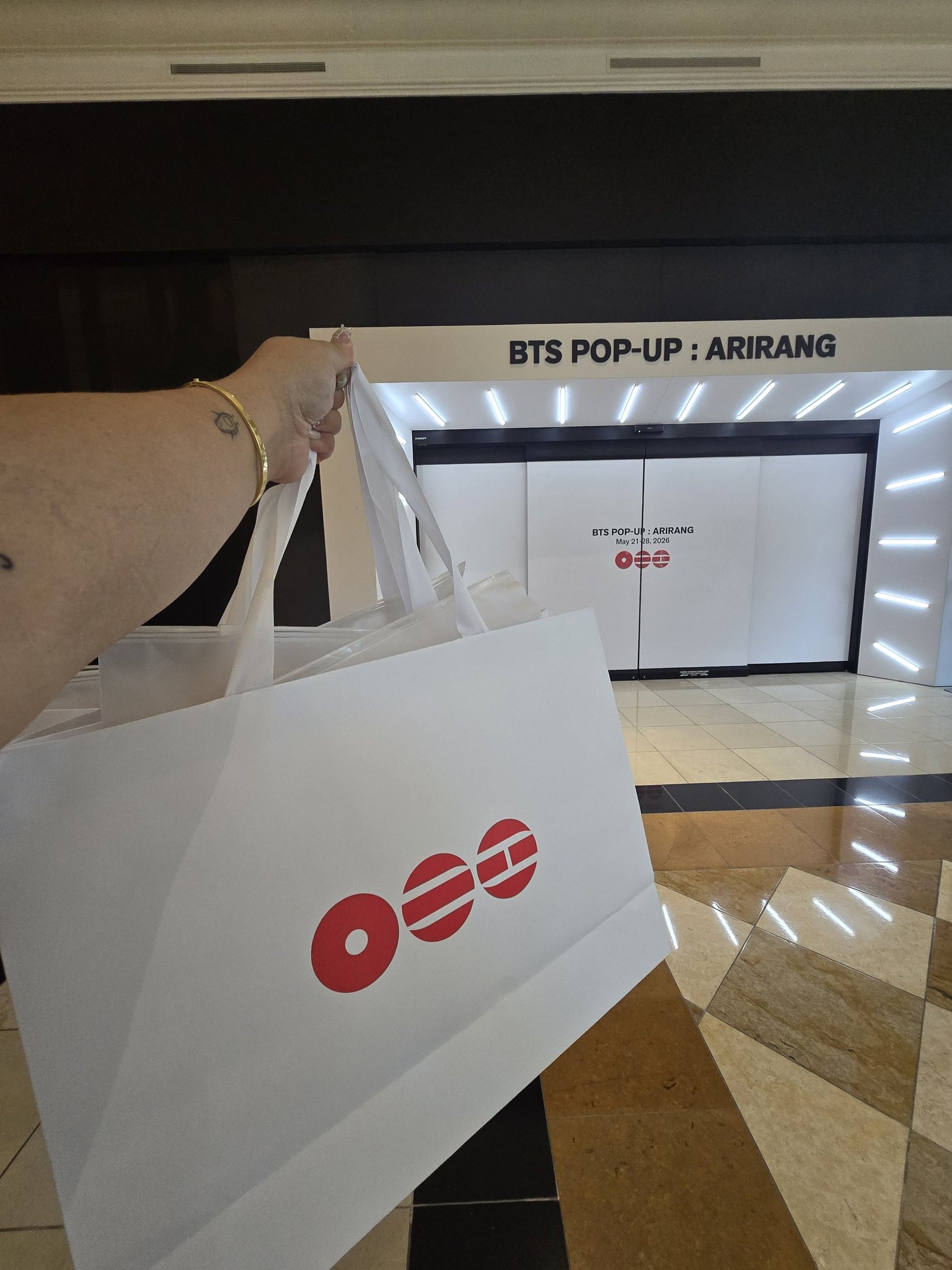 BTS pop-up shop experience in Las Vegas with restocking and rule 