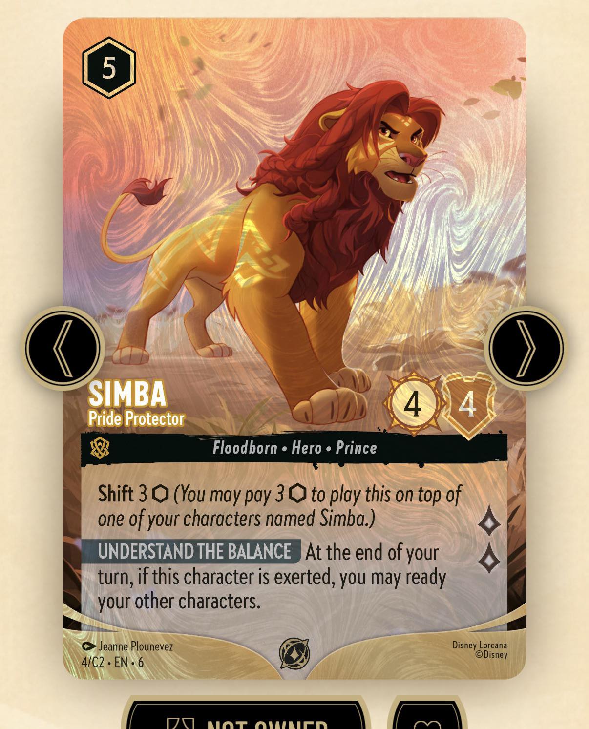 Simba foil challenge playmat for Lorcana TCG