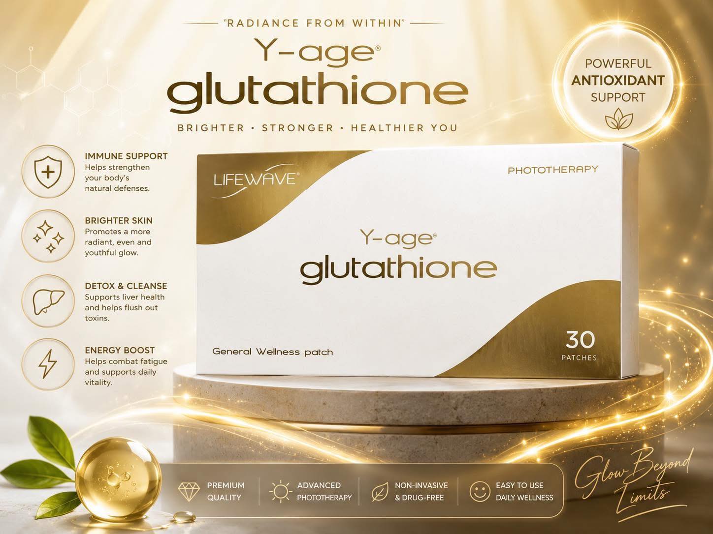 lifewave yage glutathione patches Wearable patch for detoxing and glutathion levels dry skin cream Glutathione with Dr. Ben Size:5 96-Well Plates