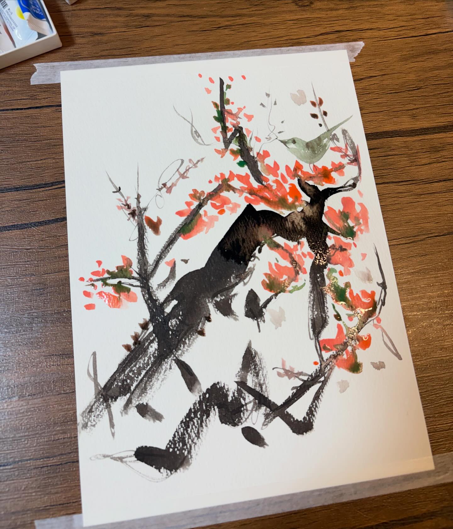 水墨画の花 weekend ✿彡 Far from my usual style, but a great reset