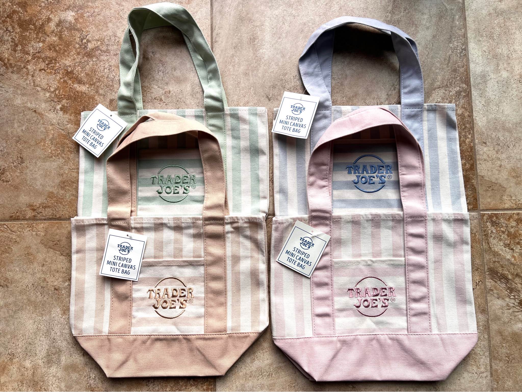 Trader Joe's just released its new line of striped mini tote bags