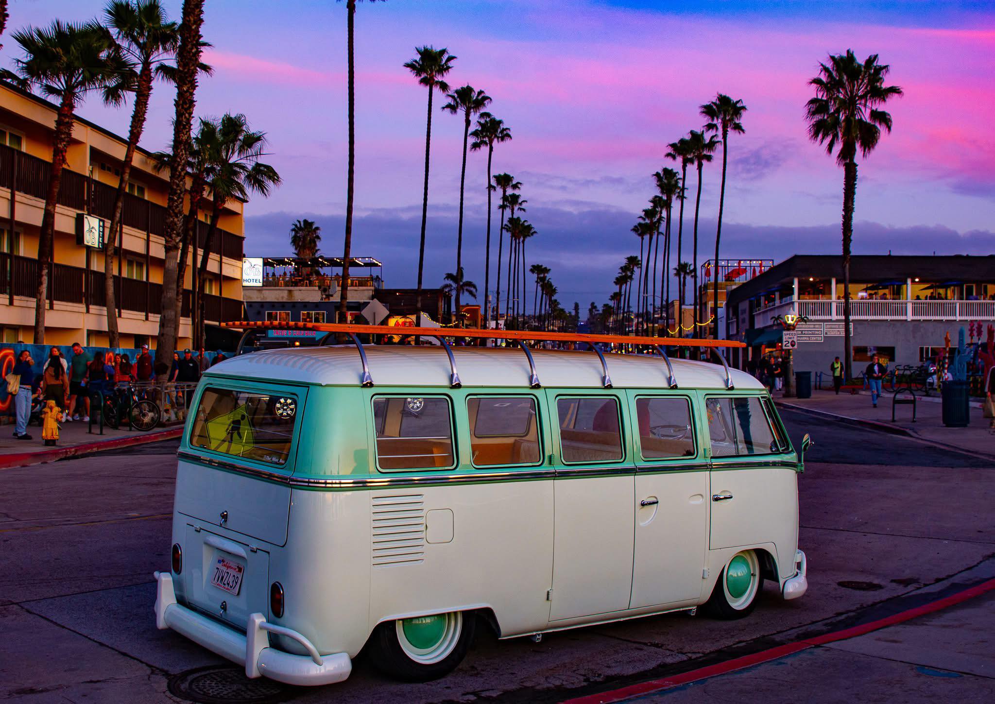 sunset on newport ave in ocean beach | San Diego, CA