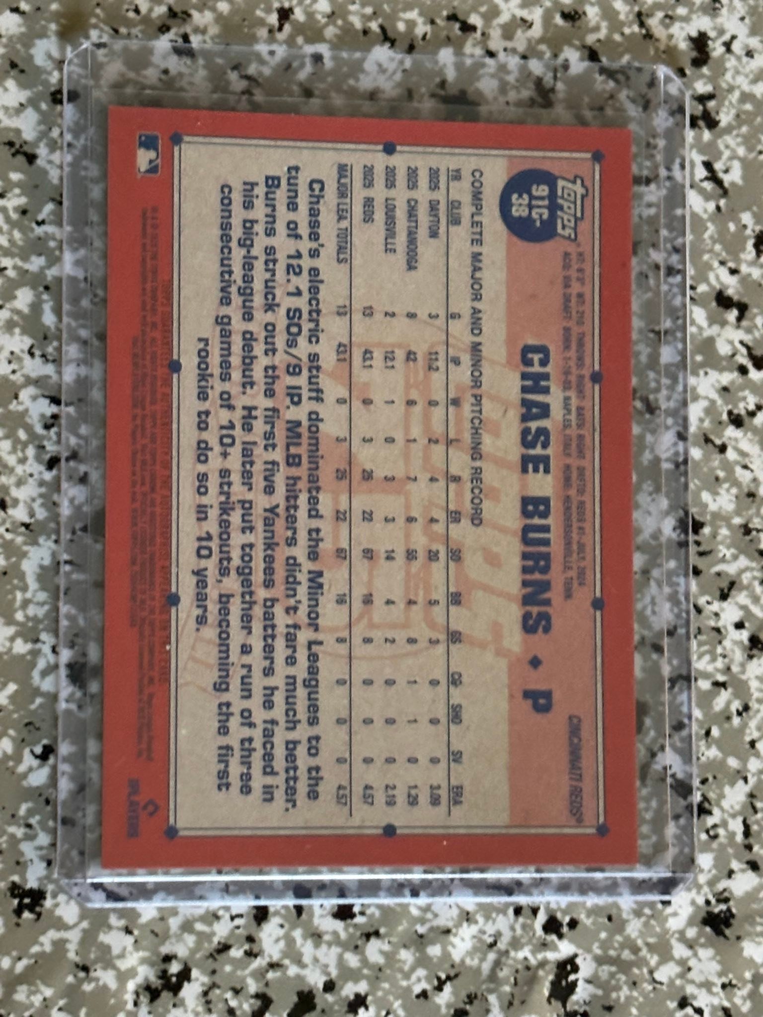 Chase Burns 2026 Topps series 1 auto rc for sale