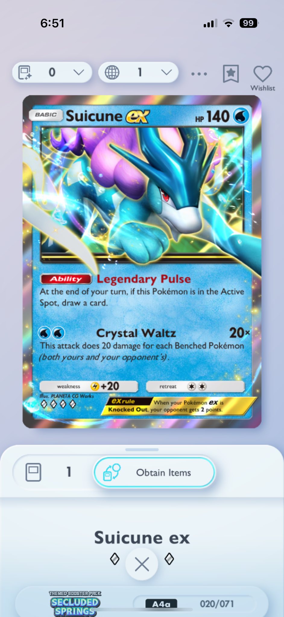 suicune ex pokemon card (010/034) [Trading Game Classic] (Dont apply Weakness and Resistance for Benched Pokmon.) Colorless Pokemon TCG - CLK -